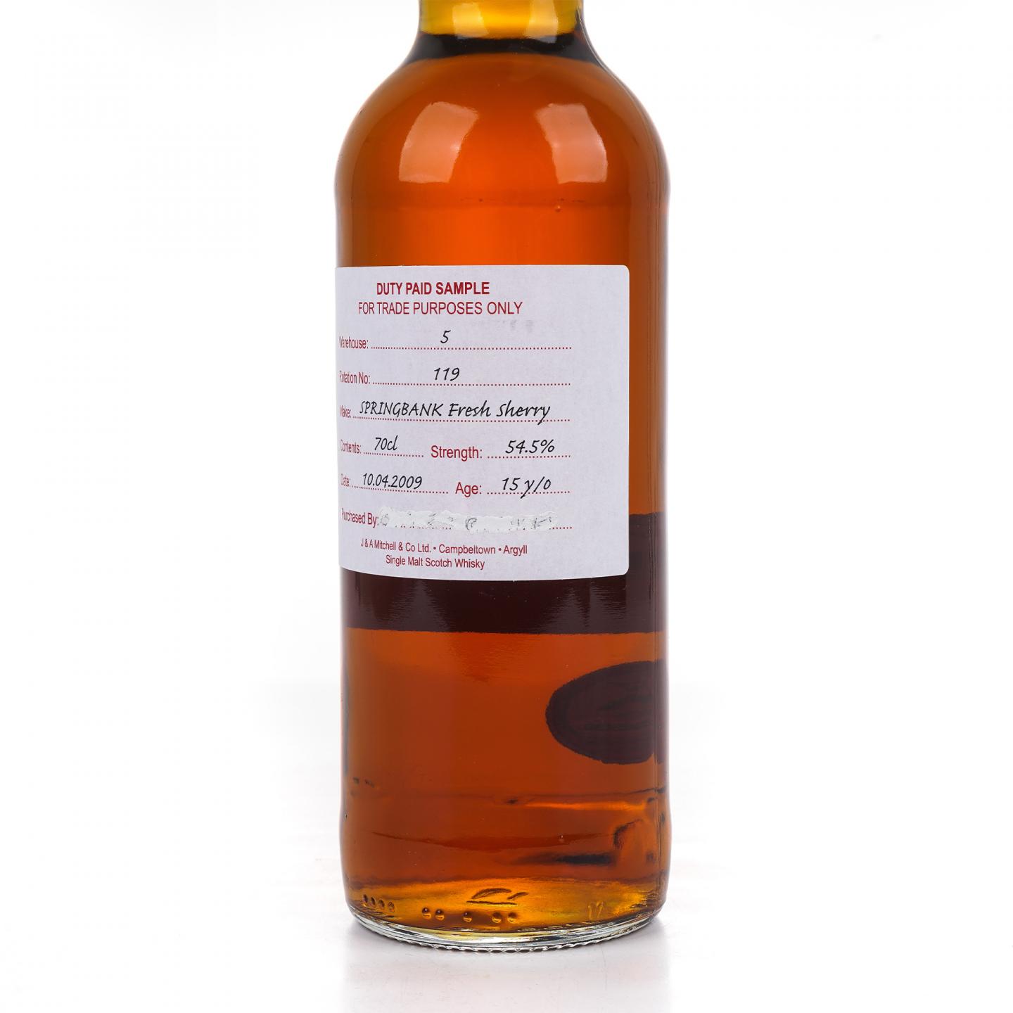 Springbank 云顶 15年 2009 完税瓶 新鲜雪莉桶