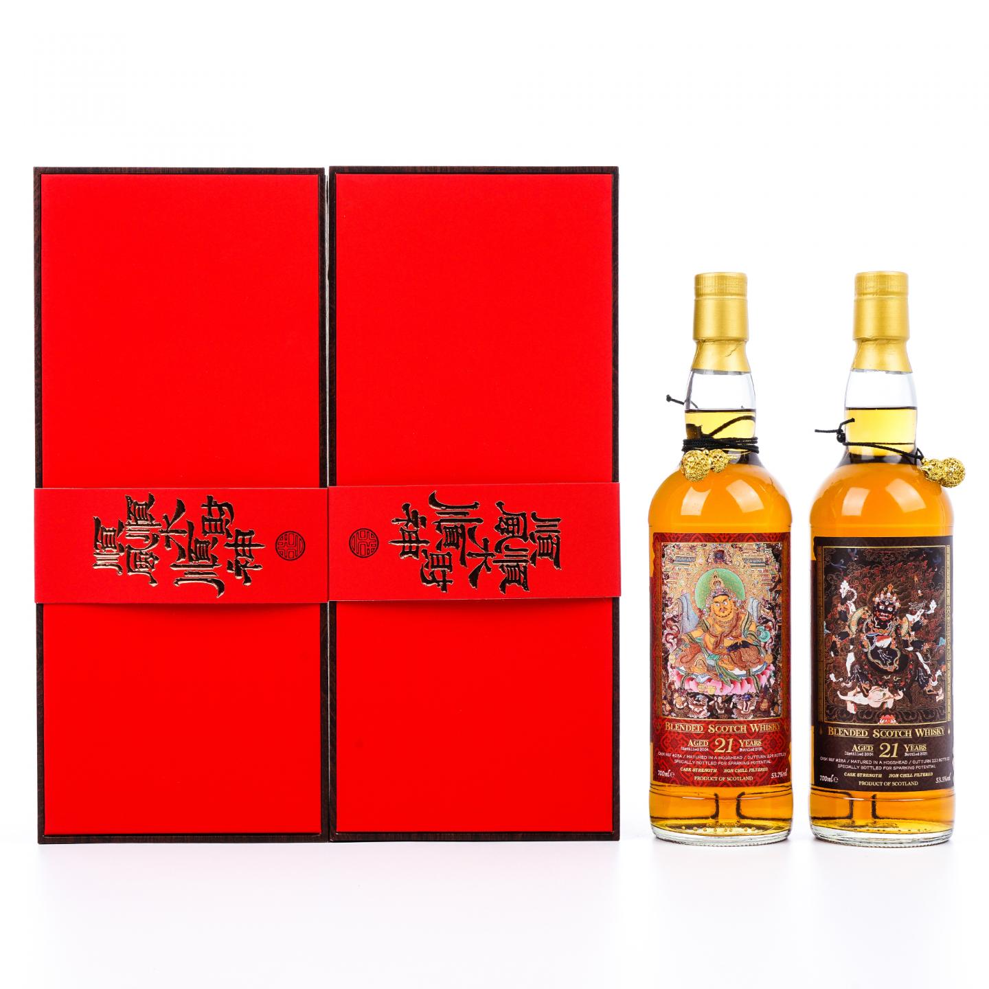 苏格兰调和威士忌 21年 2004-2025 馆藏唐卡艺术系列 桶强2瓶组