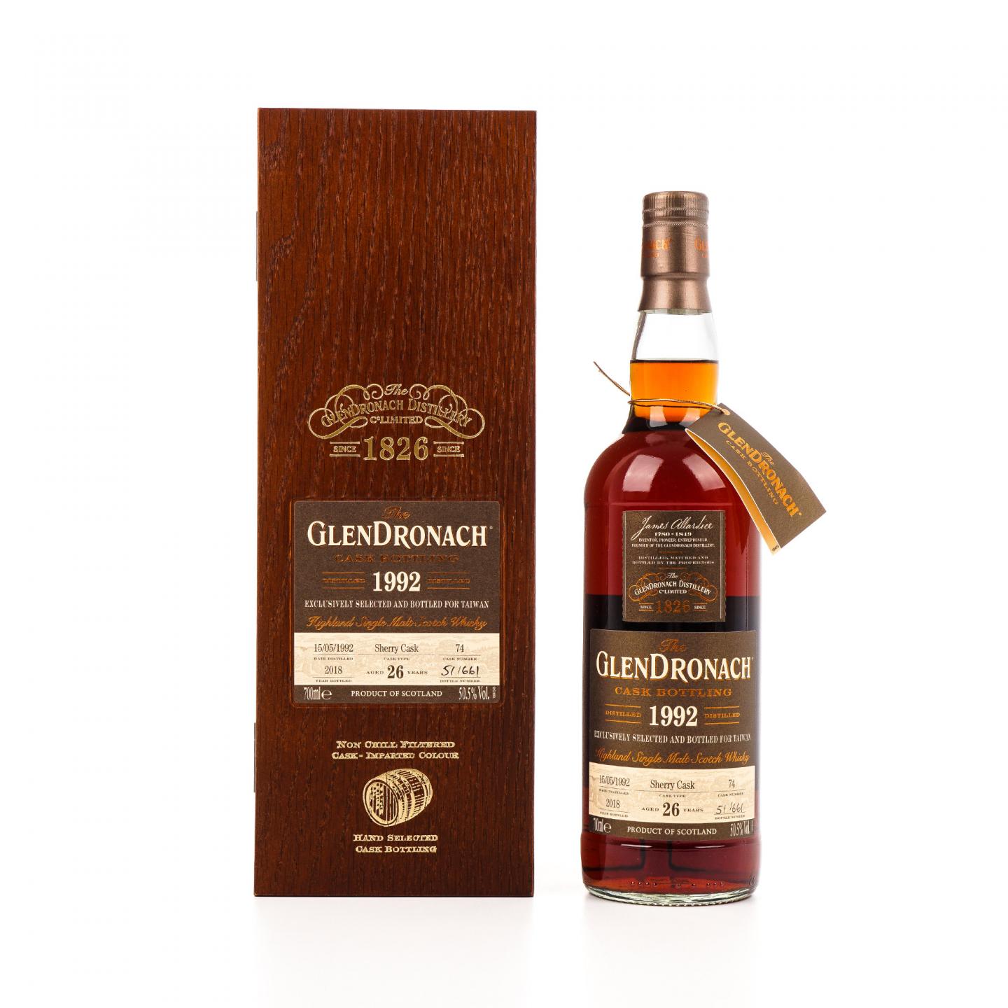 Glendronach 格兰多纳 26年 1992-2018 雪莉桶#74