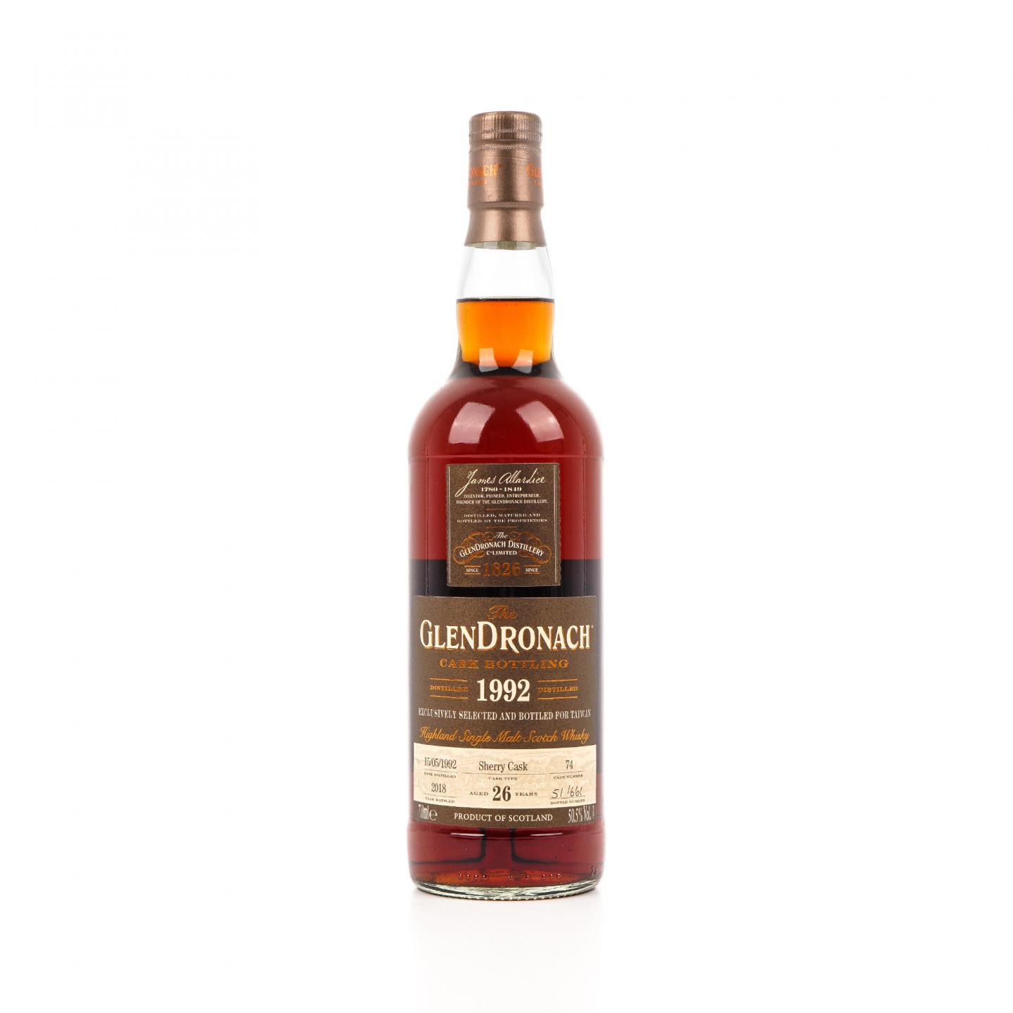 Glendronach 格兰多纳 26年 1992-2018 雪莉桶#74