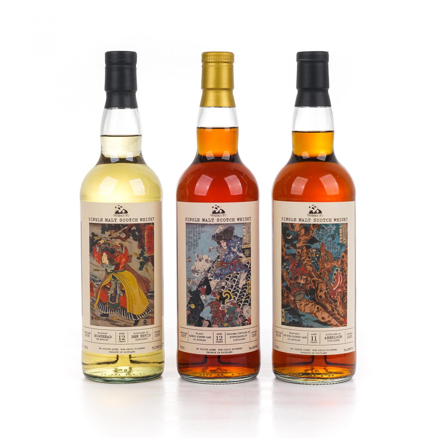 本尼维斯 12年/雅伯莱 11年/布纳哈本 12年 通俗水浒传豪杰系列 3瓶组*700ml