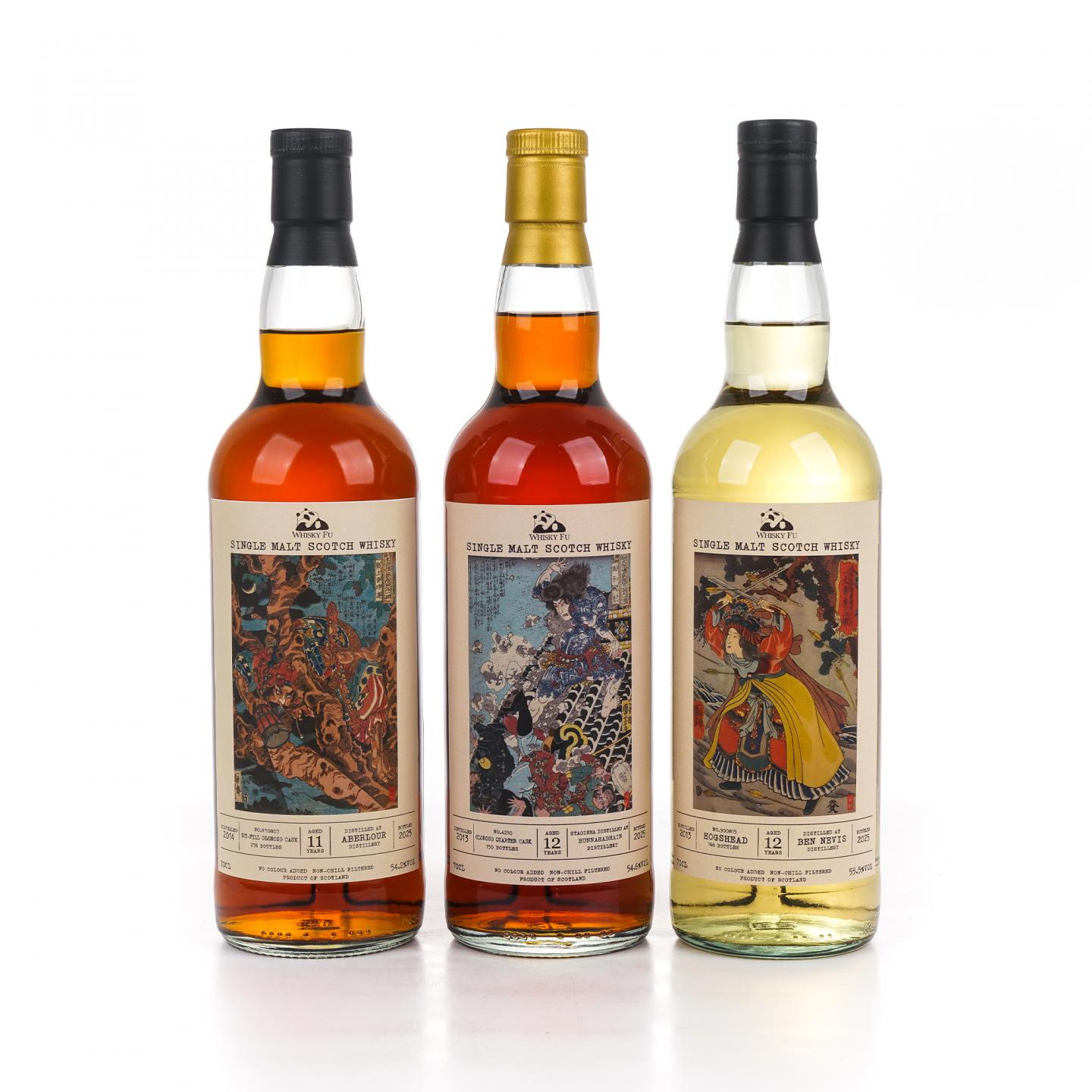 本尼维斯 12年/雅伯莱 11年/布纳哈本 12年 通俗水浒传豪杰系列 3瓶组*700ML