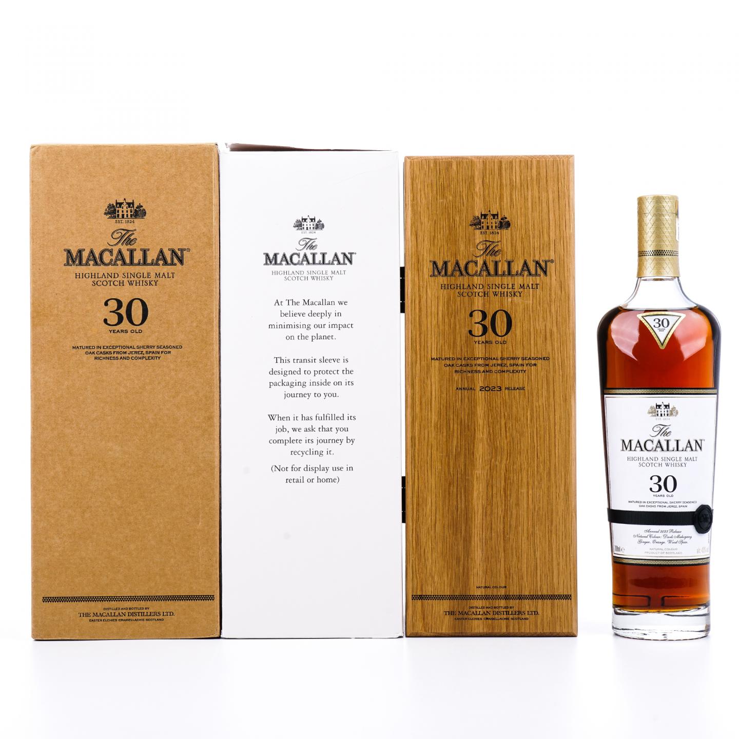 【附X光图】Macallan 麦卡伦 30年 2023 黑腰带 雪莉桶 木盒