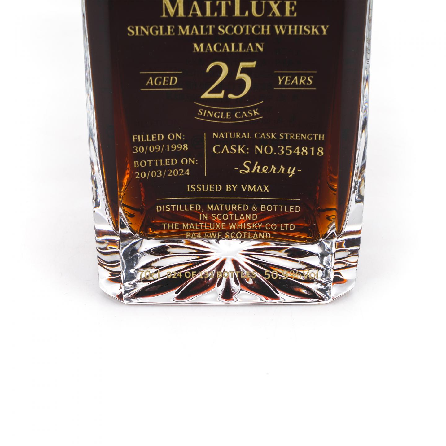 秘密斯佩塞 25年 1998-2024 雪莉单桶#354818 桶强 MaltLuxe