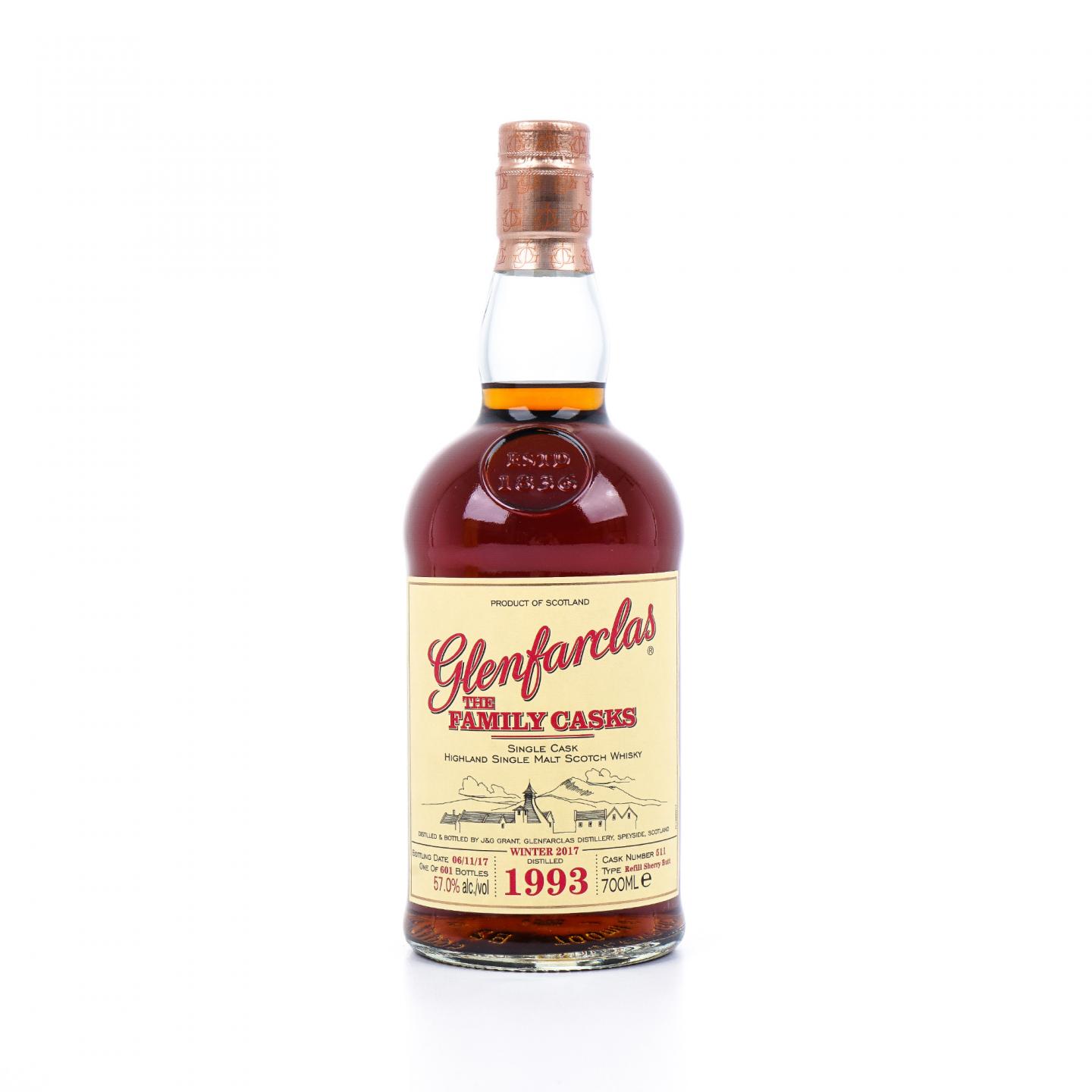 Glenfarclas 格兰花格 1993-2017 家族桶 雪莉单桶#511