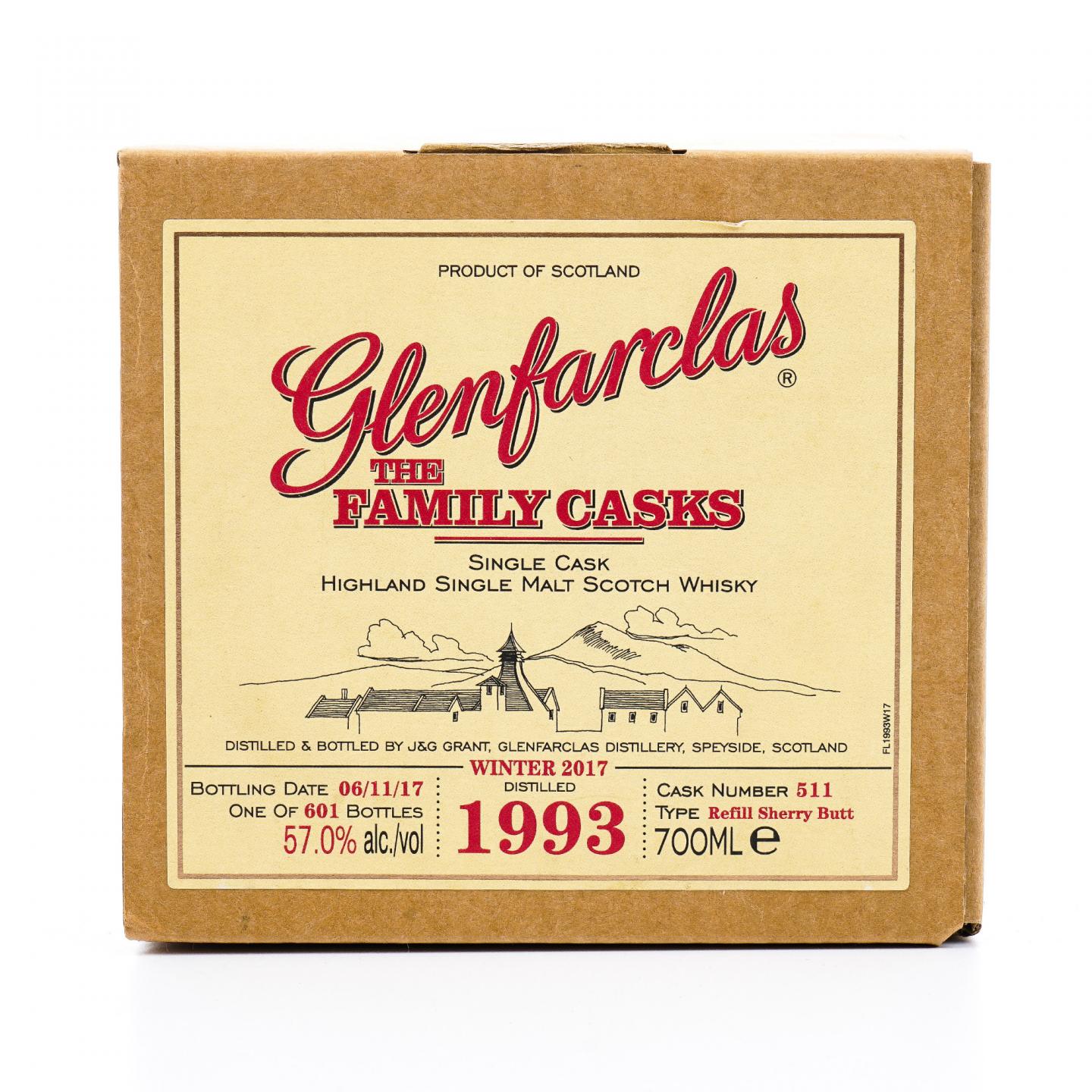 Glenfarclas 格兰花格 1993-2017 家族桶 雪莉单桶#511
