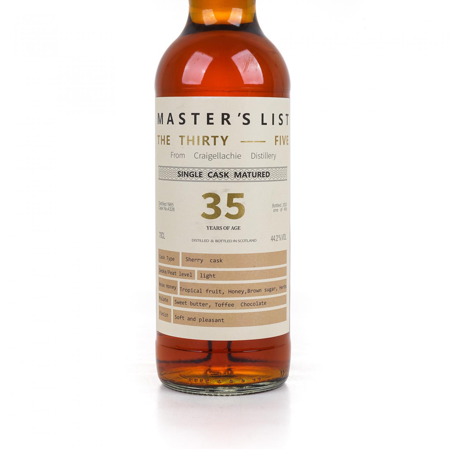 Craigellachie 克莱拉奇 35年 1985-2020 雪莉单桶#4326