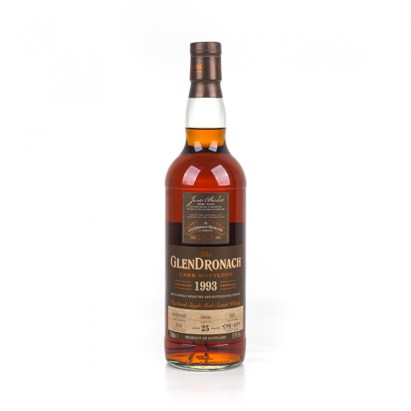 Glendronach 格兰多纳 25年 1993-2019 雪莉桶#6251