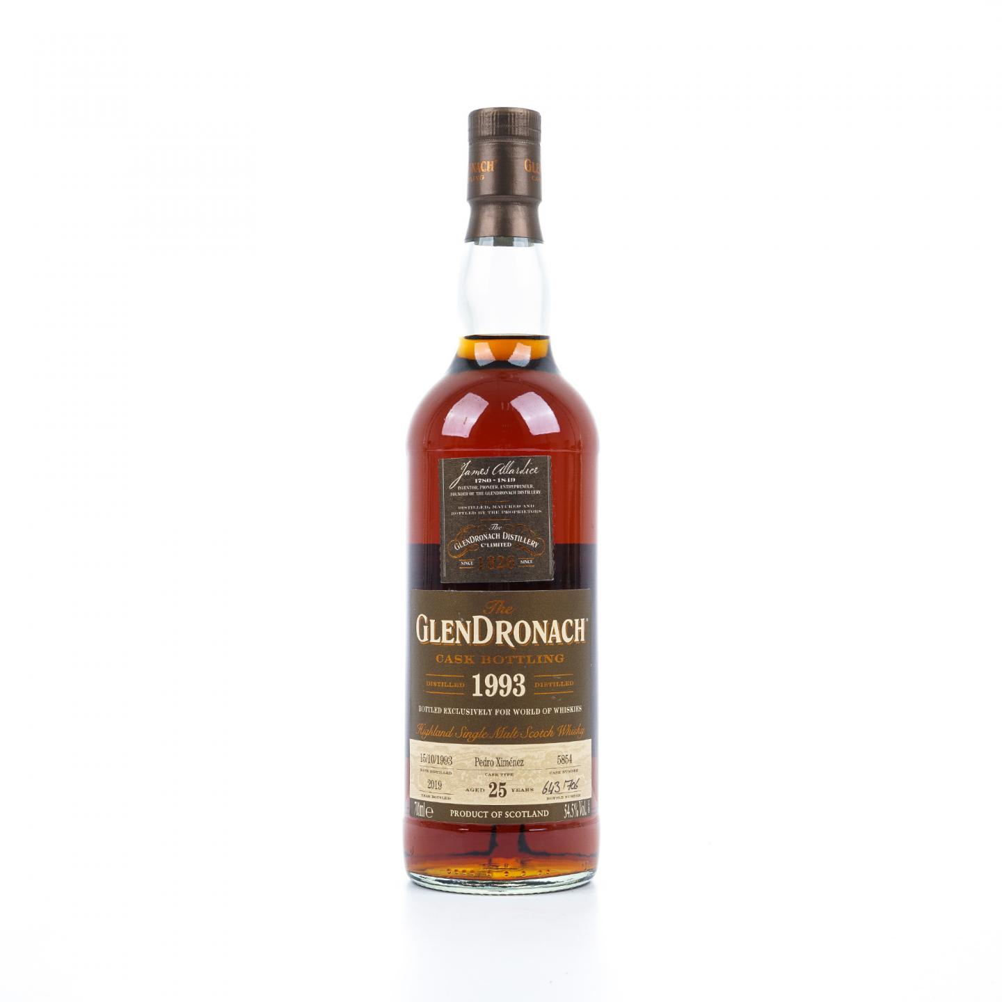 Glendronach 格兰多纳 25年 1993-2019 雪莉桶#5854