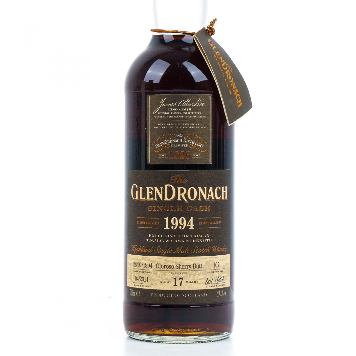Glendronach 格兰多纳 17年 1994-2011 雪莉单桶#107