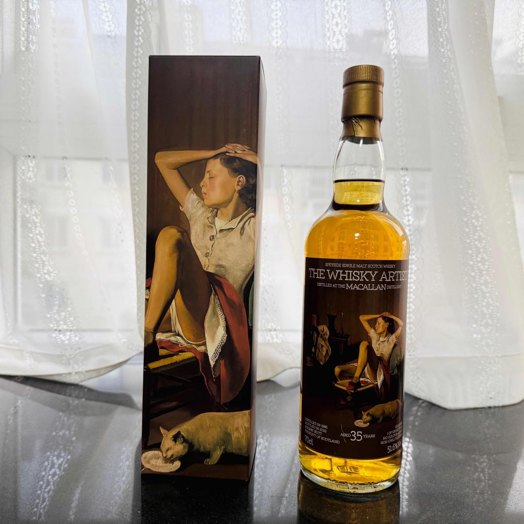 麦卡伦1986-2022 35年「猫和少女」雪莉桶单桶单一麦芽威士忌 51.6% 700ml