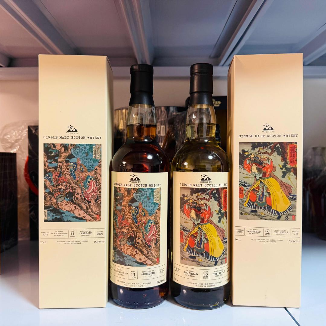 本尼维斯2013-2025/亚伯乐2014-2025 12年波本桶/11年初填oloroso雪莉桶「通俗水浒传豪杰」单桶单一麦芽威士忌2只组 55.5/54.2% 700mlx2