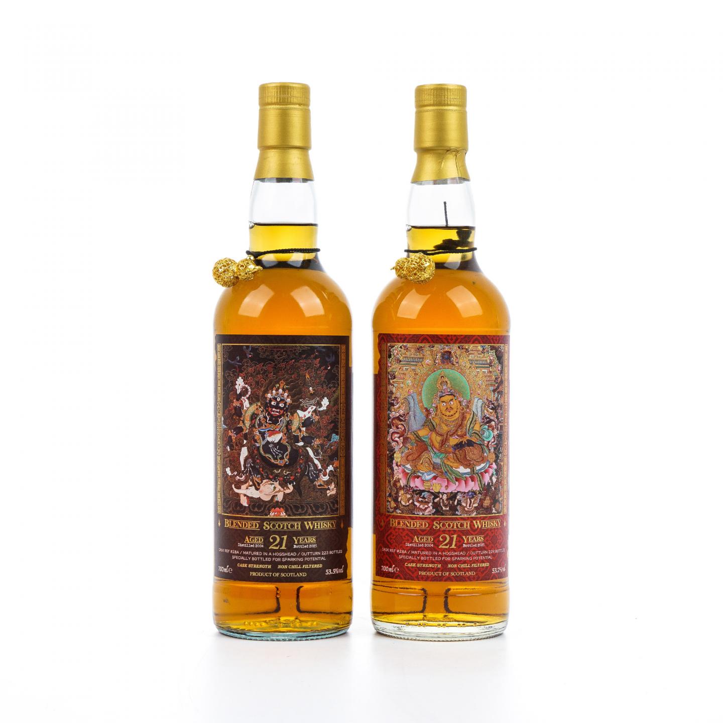 苏格兰调和威士忌 21年 2004-2025 馆藏唐卡艺术系列 桶强2瓶组