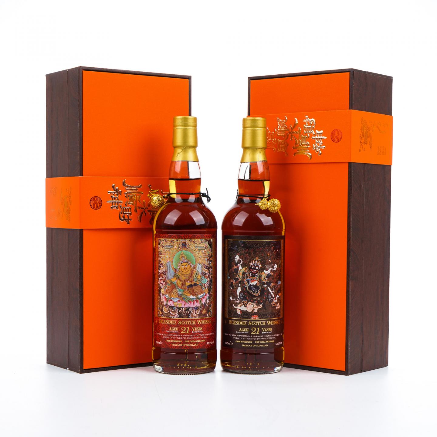 苏格兰调和威士忌 21年 2004-2025 馆藏唐卡艺术系列 桶强2支组