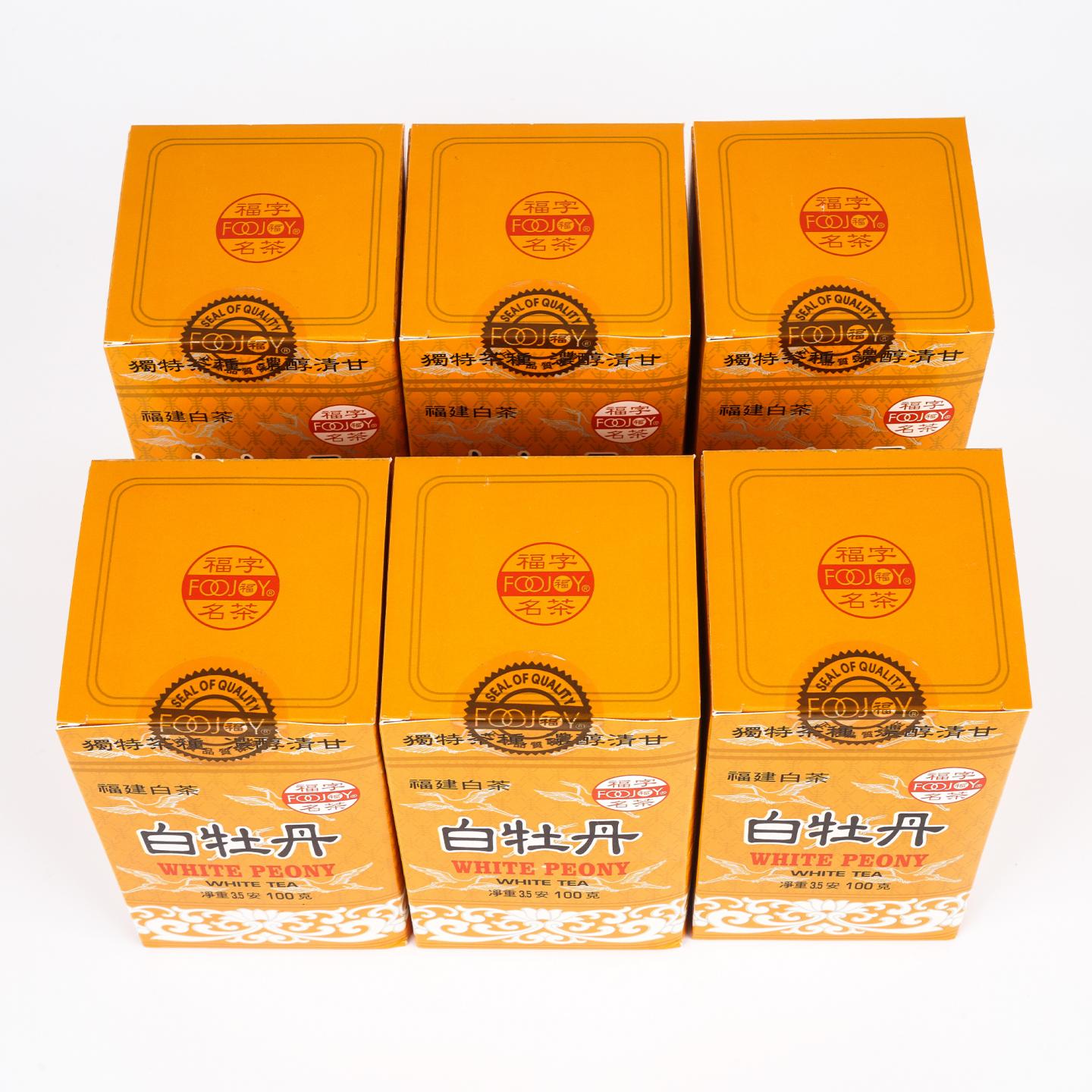 九十年代 福字牌 原箱白牡丹 6盒组*100克