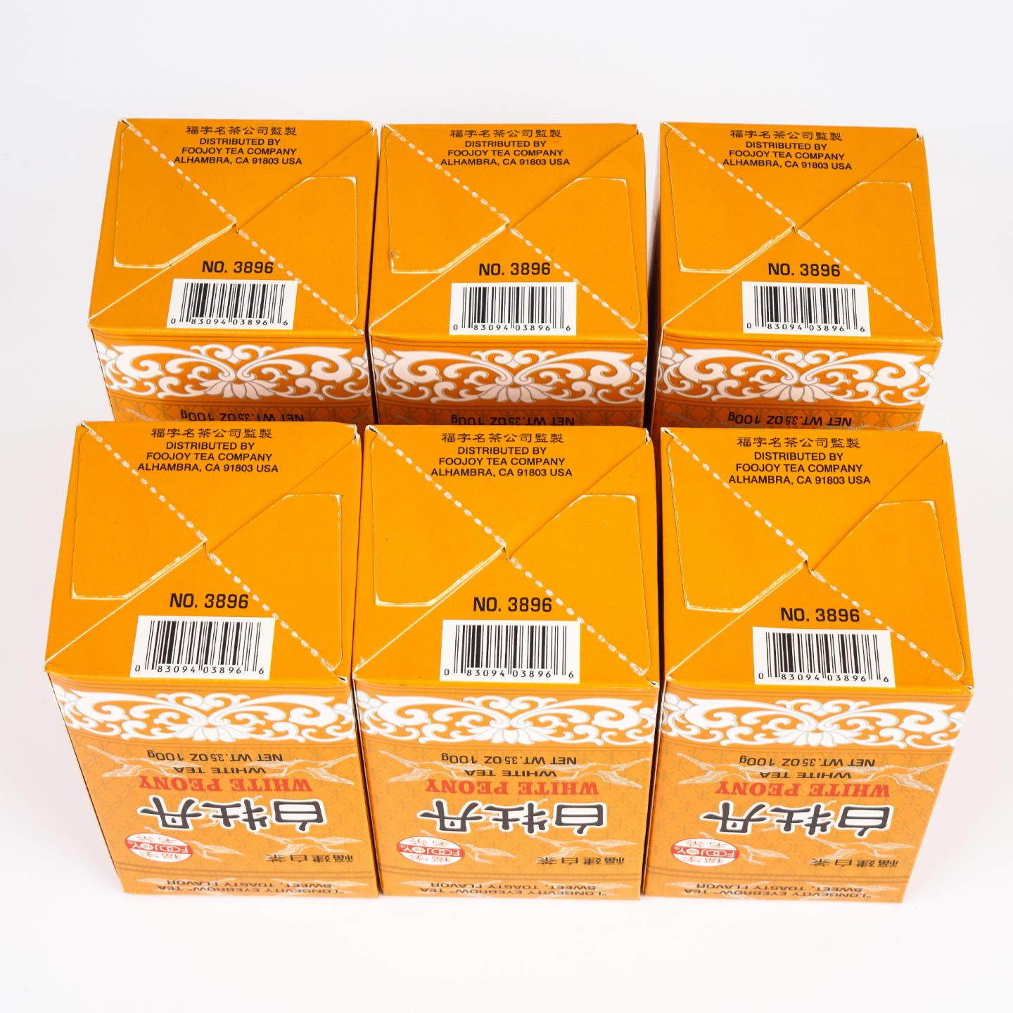 九十年代 福字牌 原箱白牡丹 6盒组*100克