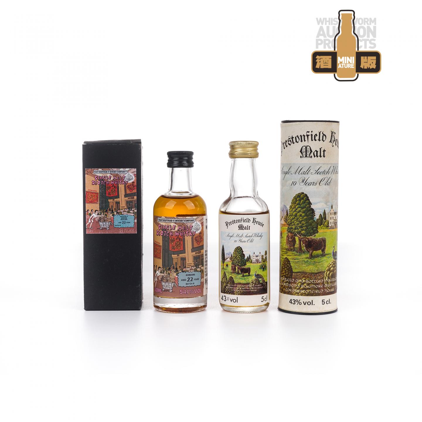 【酒版】Bowmore 波摩 22年 Batch 19 漫画标/孔雀标 Prestonfield 10年 2瓶组*50ml