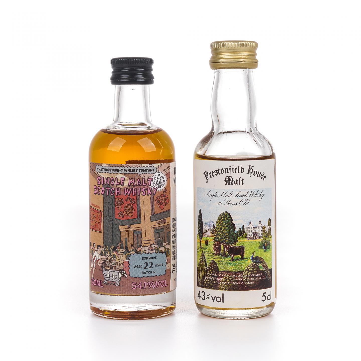【酒版】Bowmore 波摩 22年 Batch 19 漫画标/孔雀标 Prestonfield 10年 2瓶组*50ml