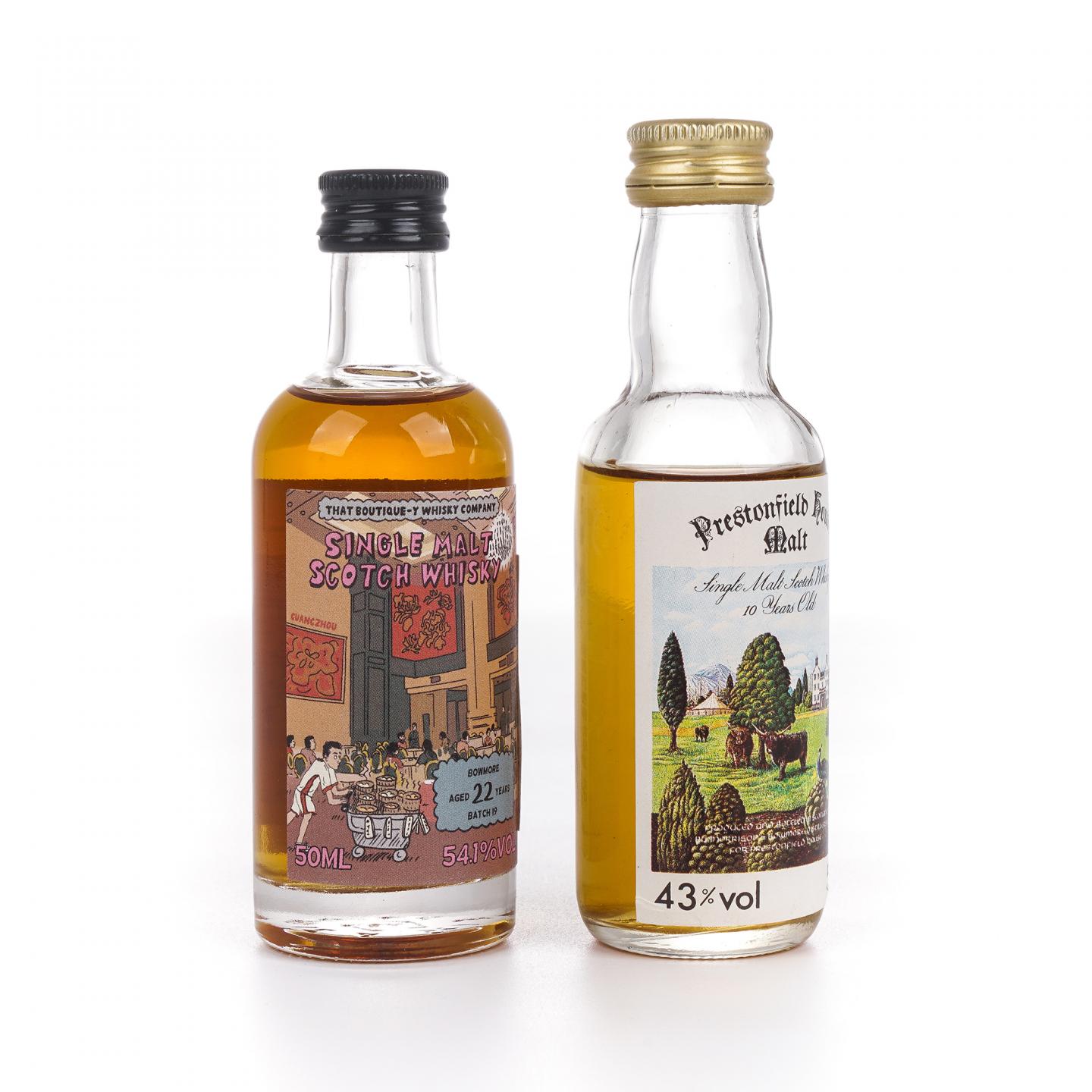 【酒版】Bowmore 波摩 22年 Batch 19 漫画标/孔雀标 Prestonfield 10年 2瓶组*50ml
