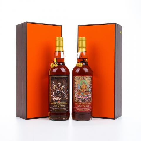 苏格兰调和威士忌 21年 2004-2025 馆藏唐卡艺术系列 桶强2瓶组