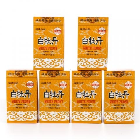 九十年代 福字牌 原箱白牡丹 6盒组*100克