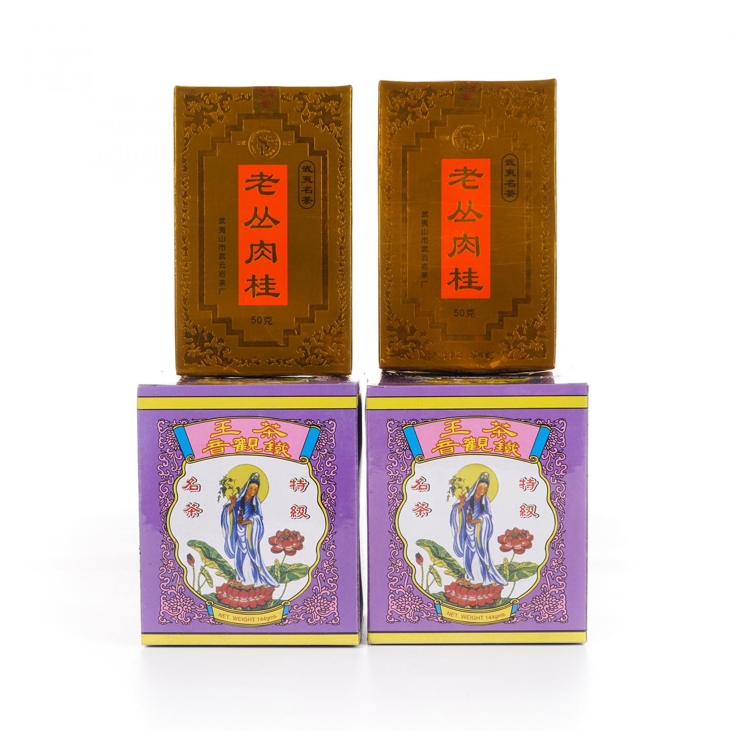 九十年代 老丛肉桂/双龙毛牌茶王铁观音 4盒组 50g*2+144g*2