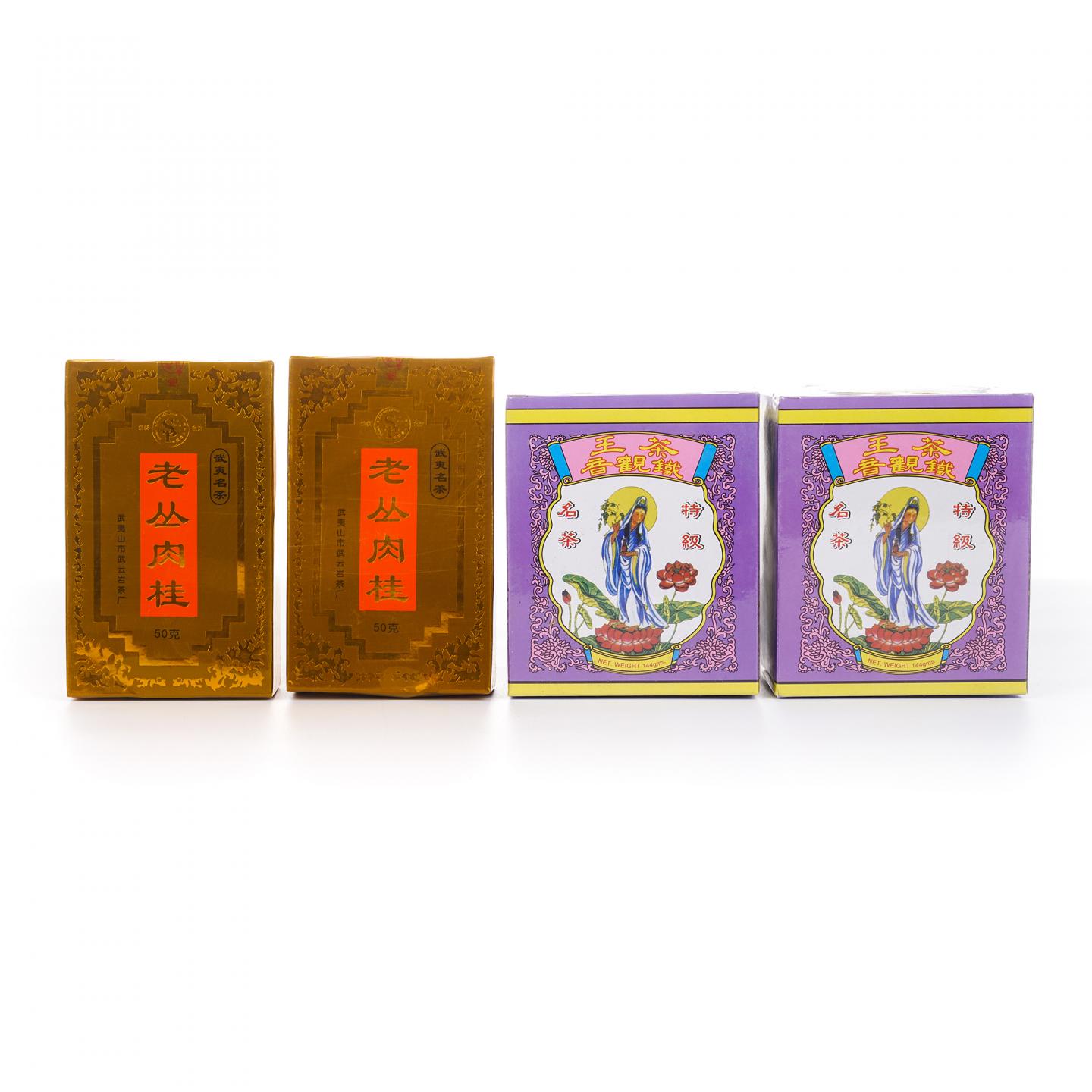 九十年代 老丛肉桂/双龙毛牌茶王铁观音 4盒组 50g*2+144g*2