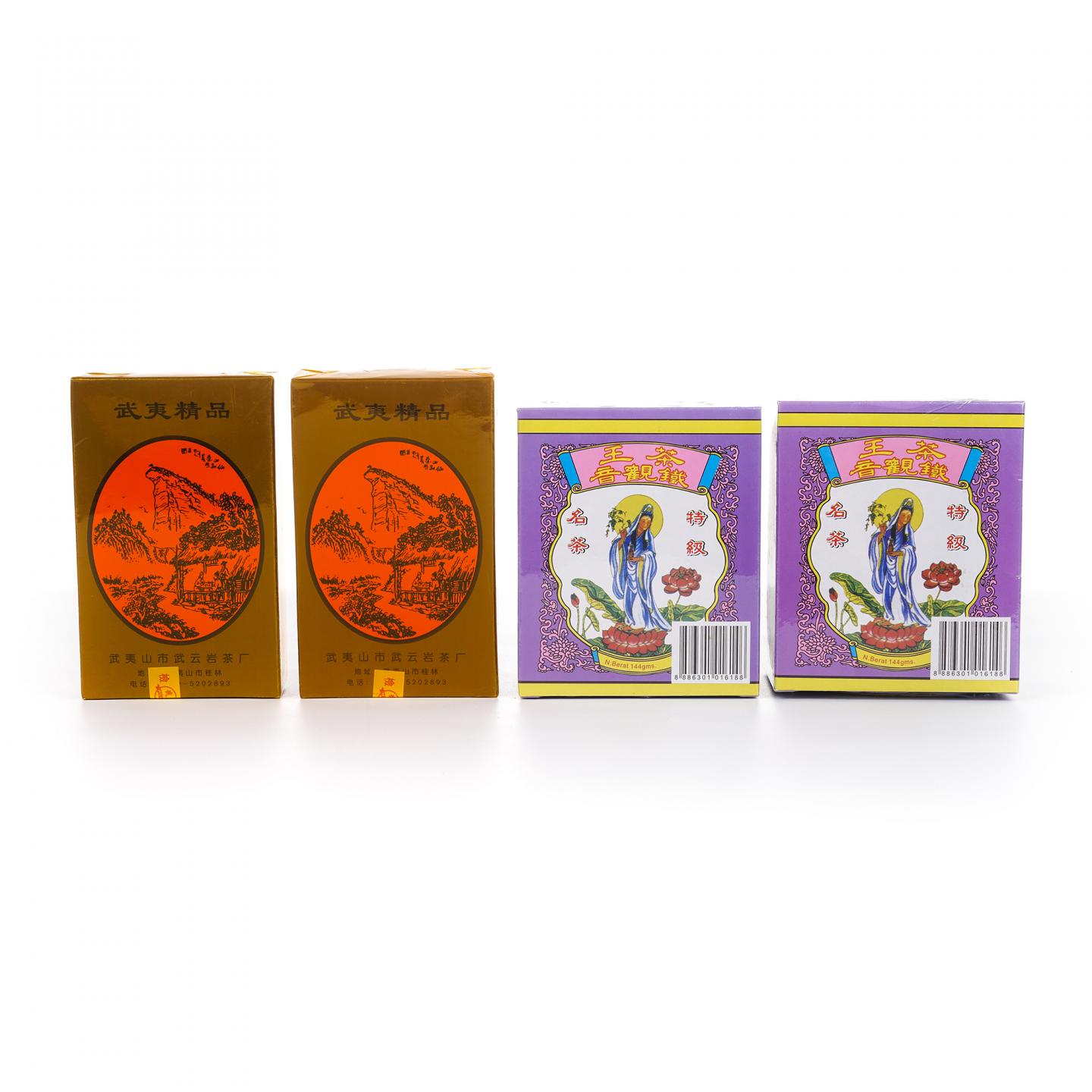 九十年代 老丛肉桂/双龙毛牌茶王铁观音 4盒组 50g*2+144g*2