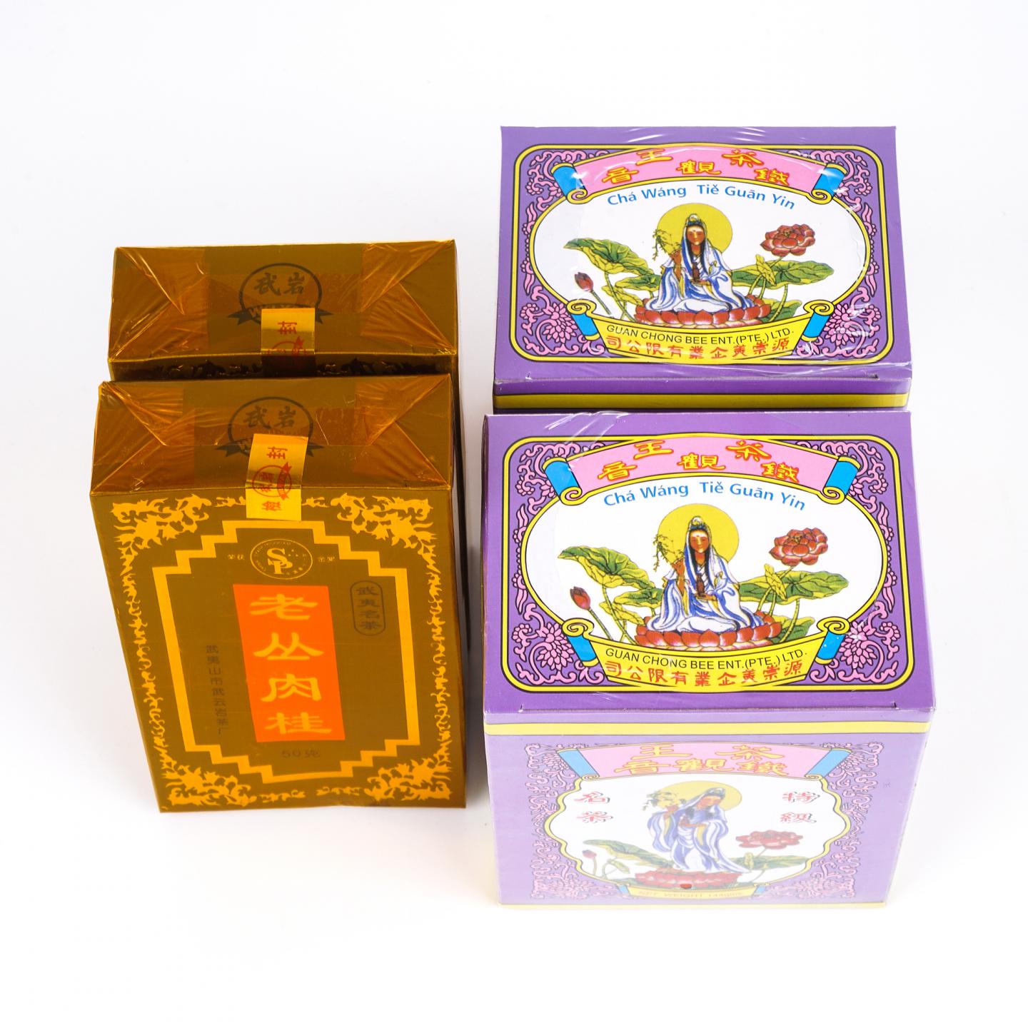 九十年代 老丛肉桂/双龙毛牌茶王铁观音 4盒组 50g*2+144g*2