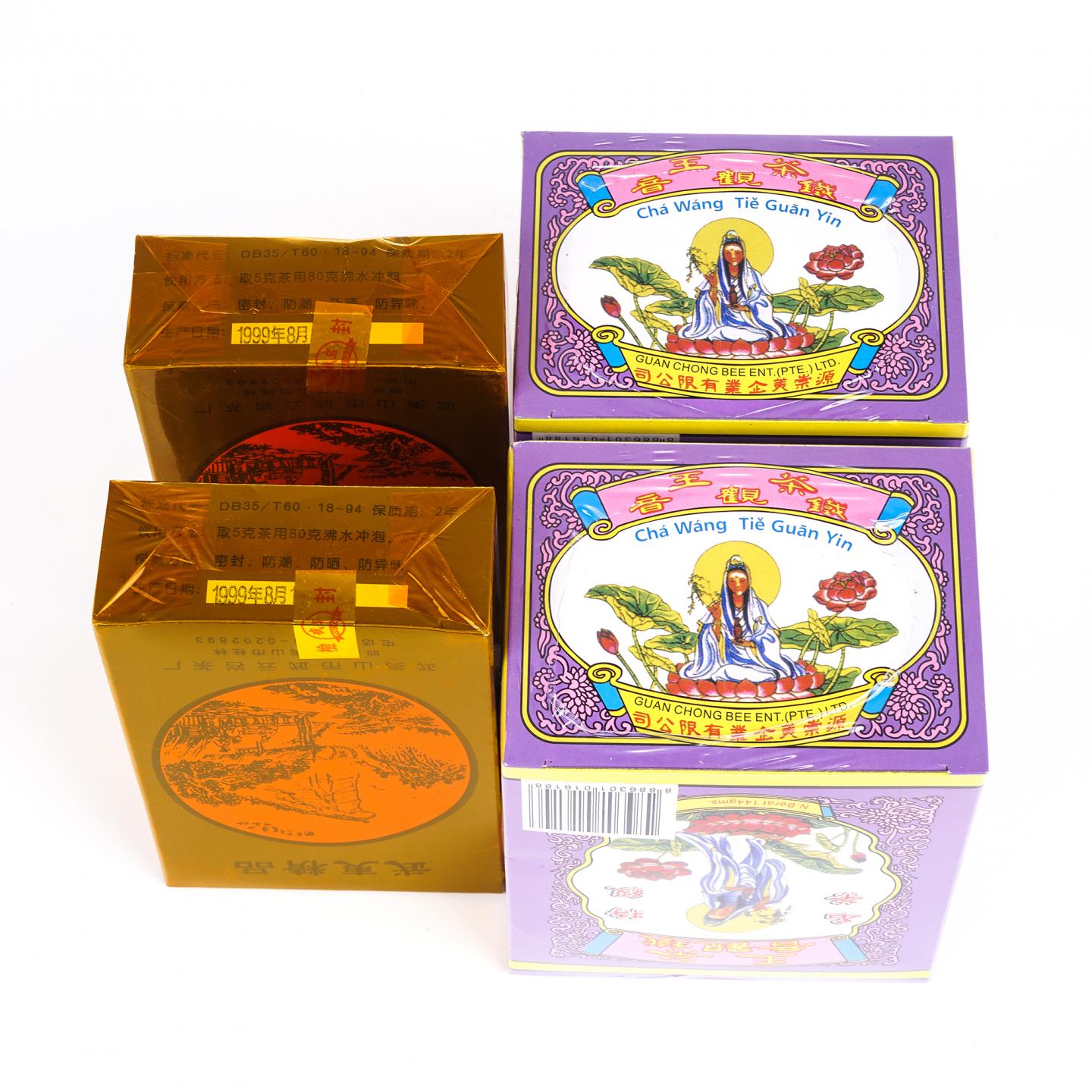 九十年代 老丛肉桂/双龙毛牌茶王铁观音 4盒组 50g*2+144g*2