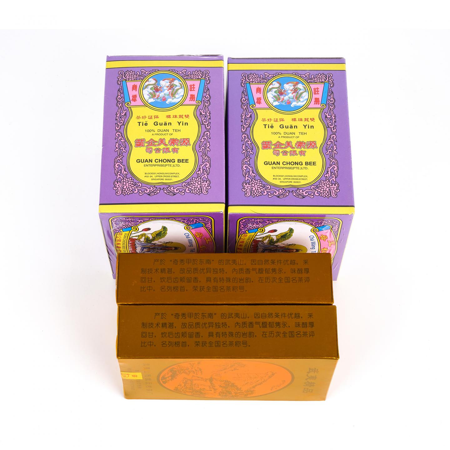 九十年代 老丛肉桂/双龙毛牌茶王铁观音 4盒组 50g*2+144g*2