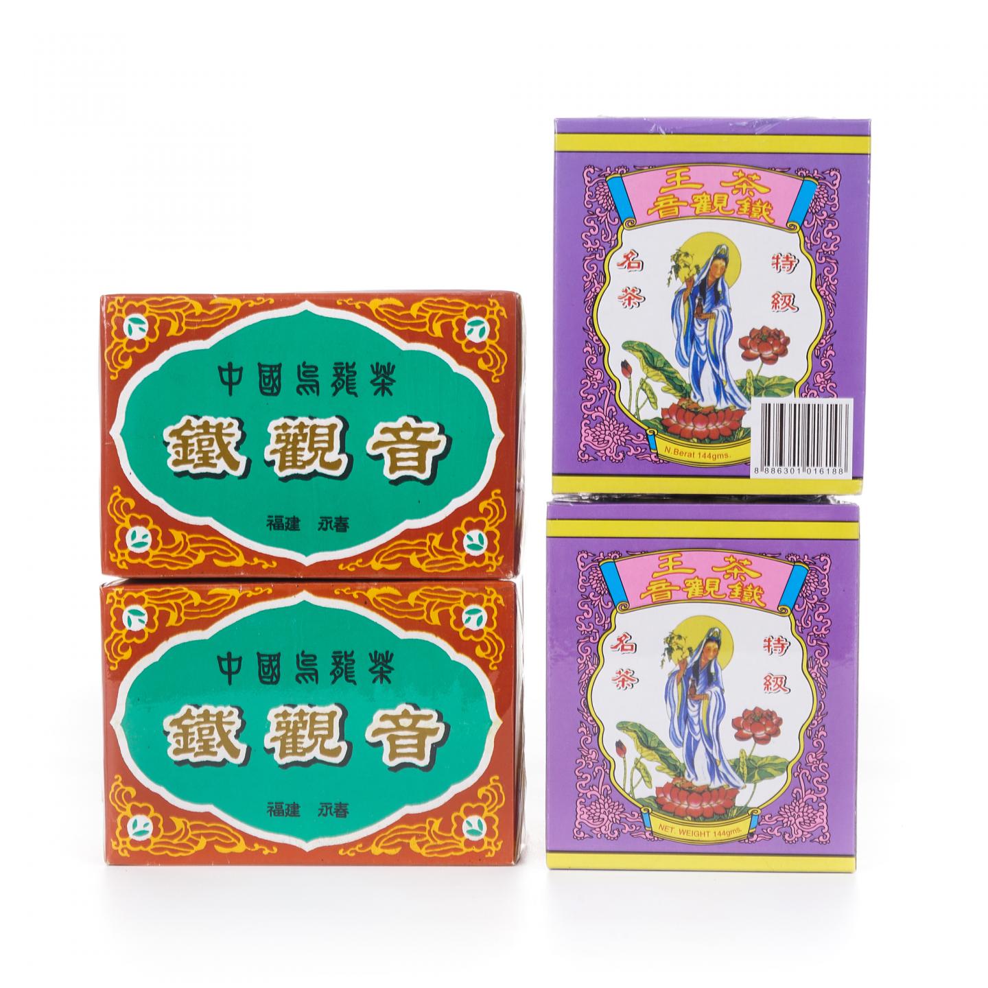 九十年代 碳焙铁观音/双龙毛牌茶王铁观音 4盒组 100g*2+144g*2