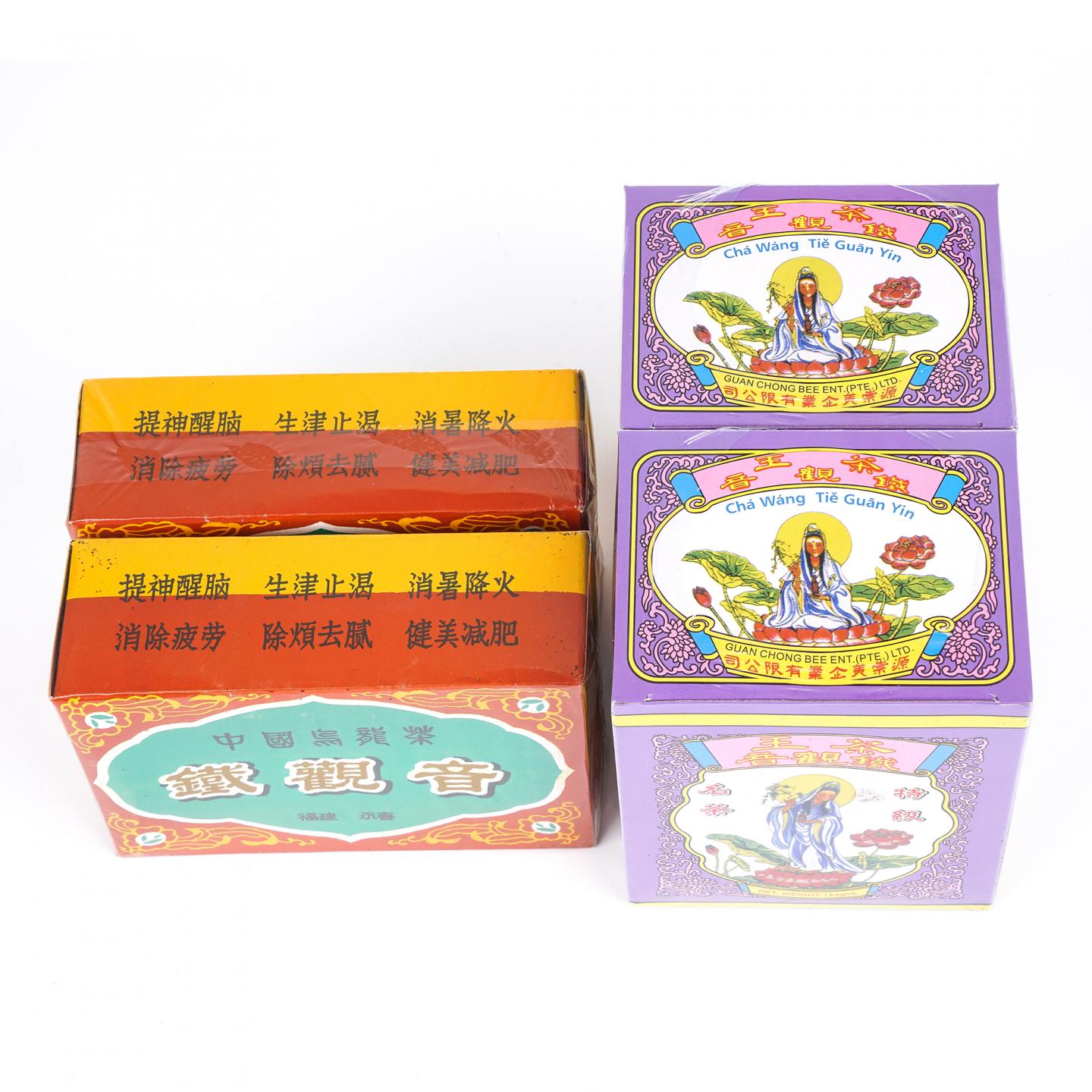 九十年代 碳焙铁观音/双龙毛牌茶王铁观音 4盒组 100g*2+144g*2