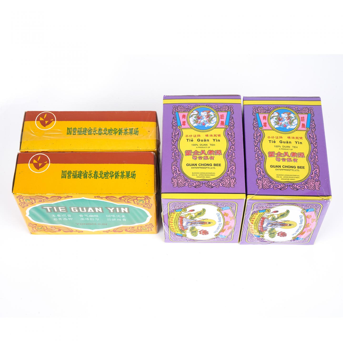 九十年代 碳焙铁观音/双龙毛牌茶王铁观音 4盒组 100g*2+144g*2