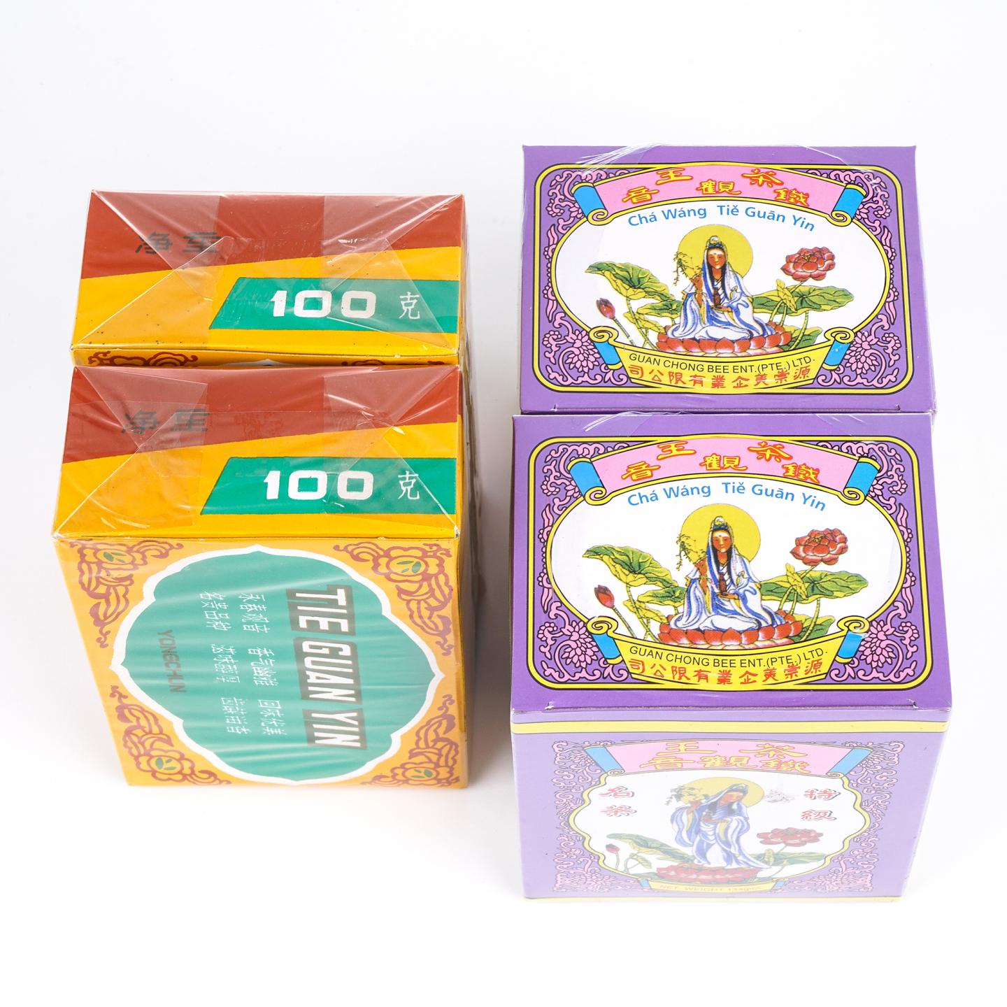 九十年代 碳焙铁观音/双龙毛牌茶王铁观音 4盒组 100g*2+144g*2