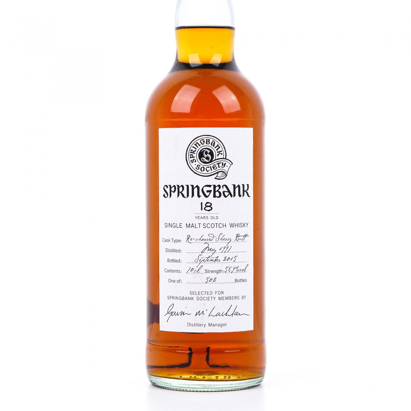 Springbank 云顶 18年 1997-2015 雪莉桶 云顶协会