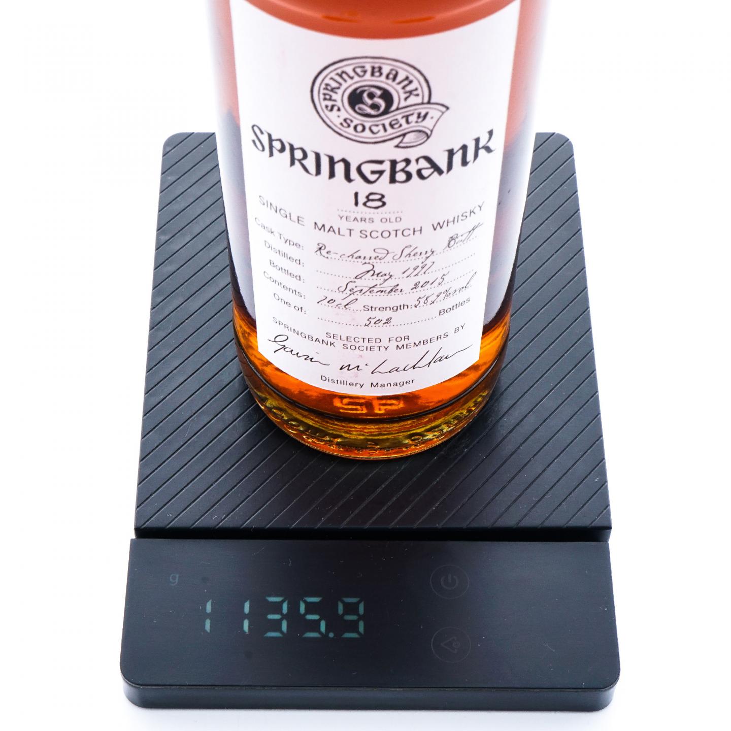 Springbank 云顶 18年 1997-2015 雪莉桶 云顶协会