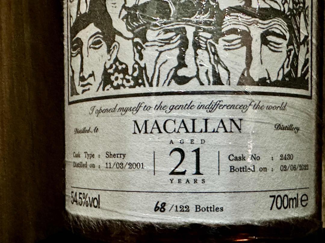 2001-2022麦卡伦21年初填雪莉单桶