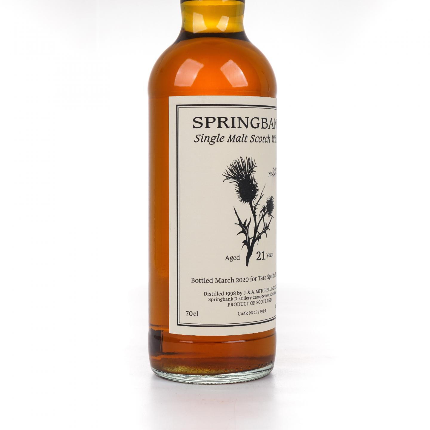 Springbank 云顶 21年 1998-2020 桶号#13/191-1 TARA 薊花