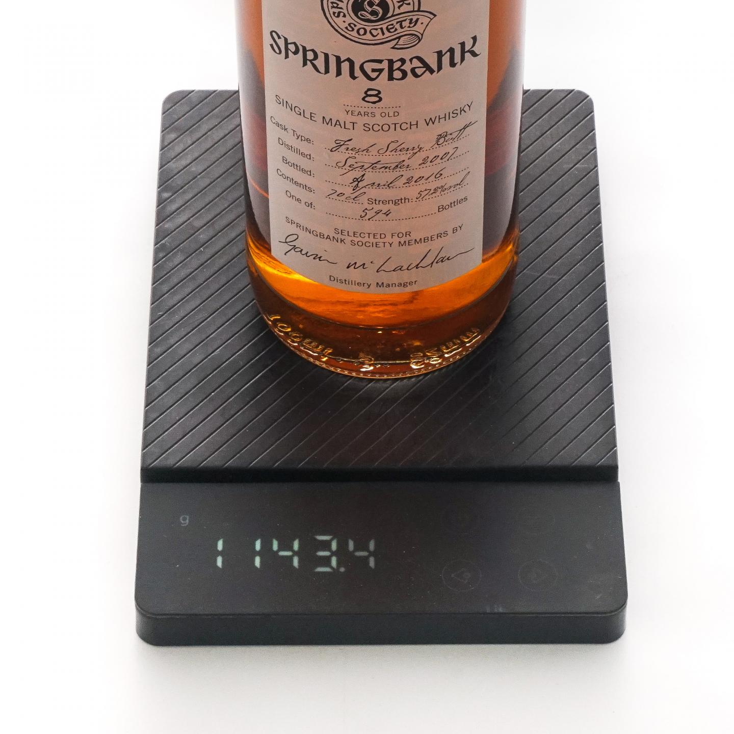 Springbank 云顶 8年 2007-2016 雪莉桶 云顶协会