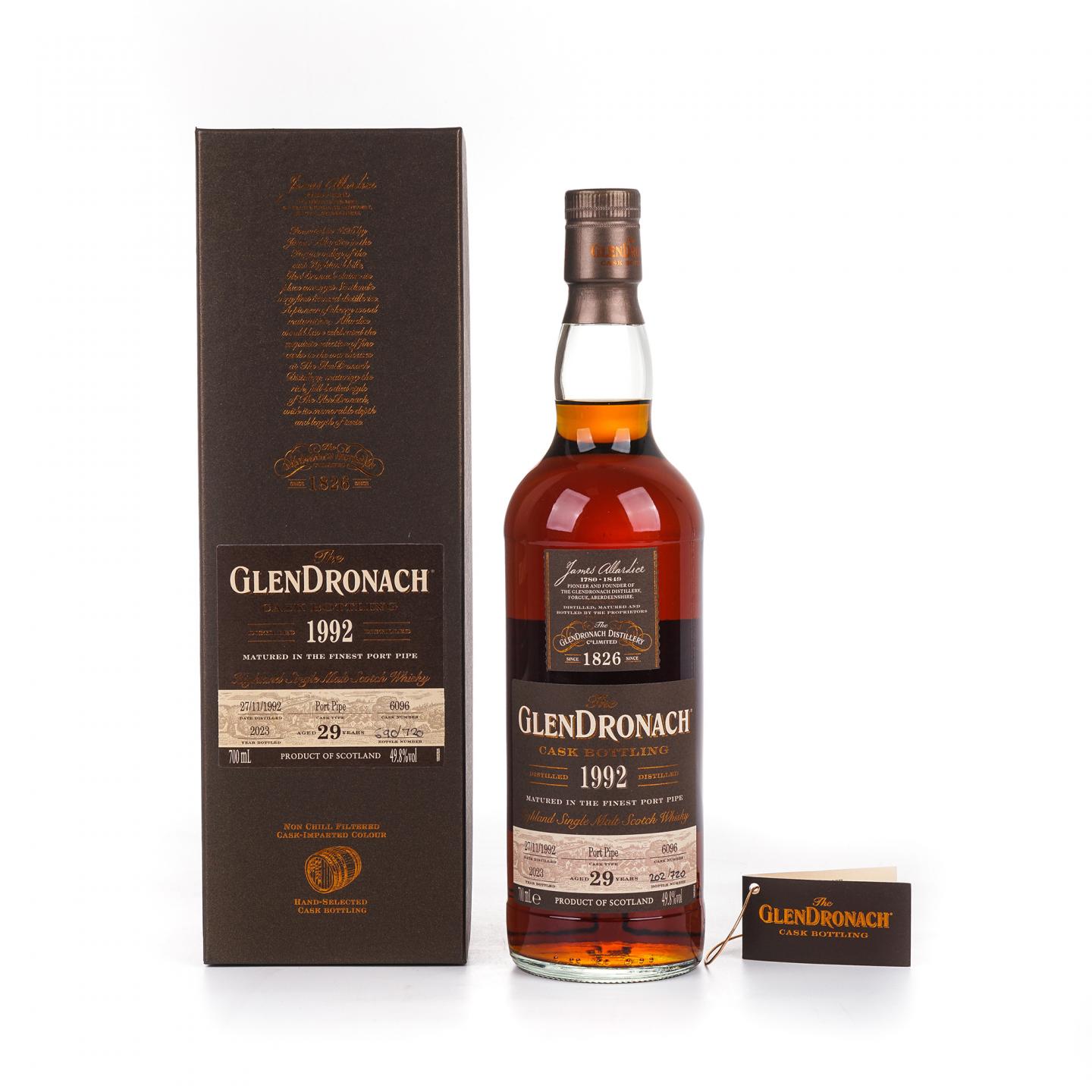 Glendronach 格兰多纳 29年 1992-2023 波特桶#6096 非原盒