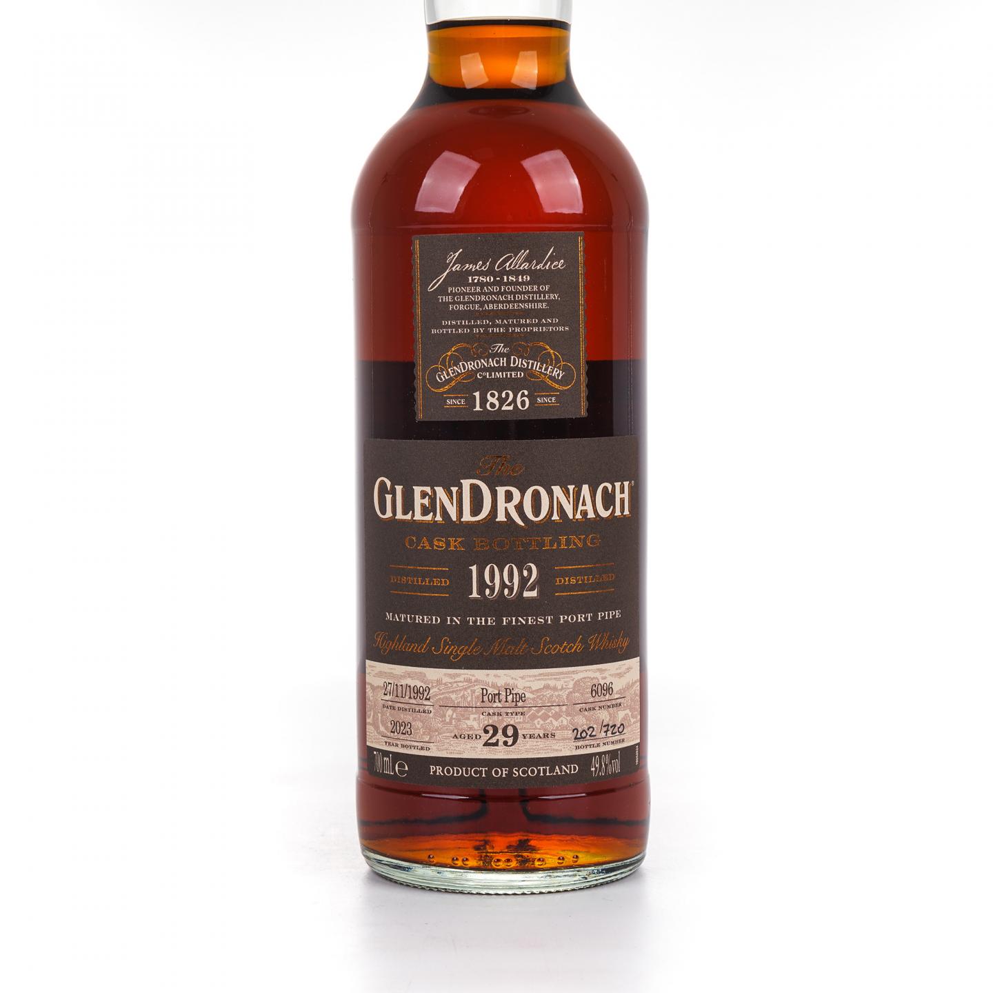 Glendronach 格兰多纳 29年 1992-2023 波特桶#6096 非原盒