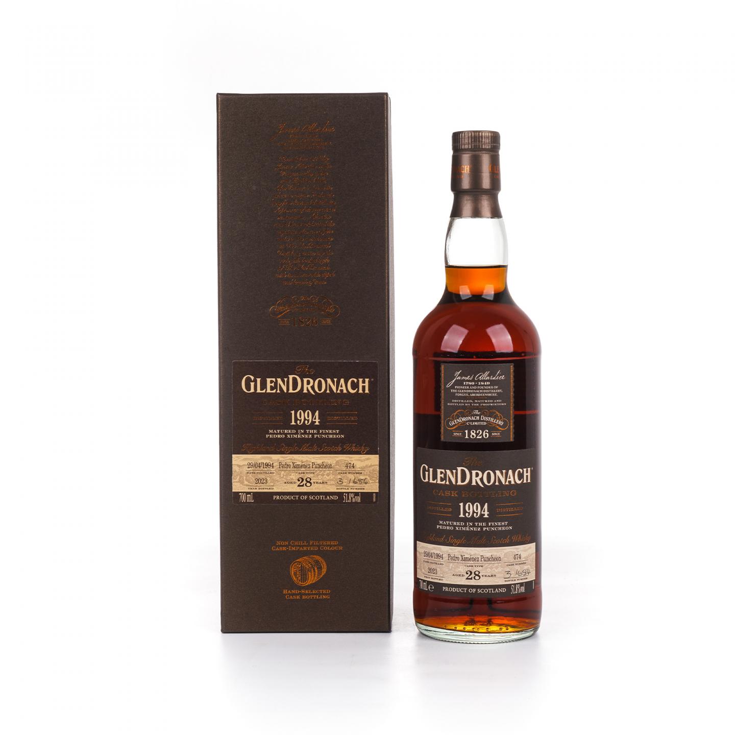 Glendronach 格兰多纳 28年 1994-2023 PX雪莉桶#474 51.8%
