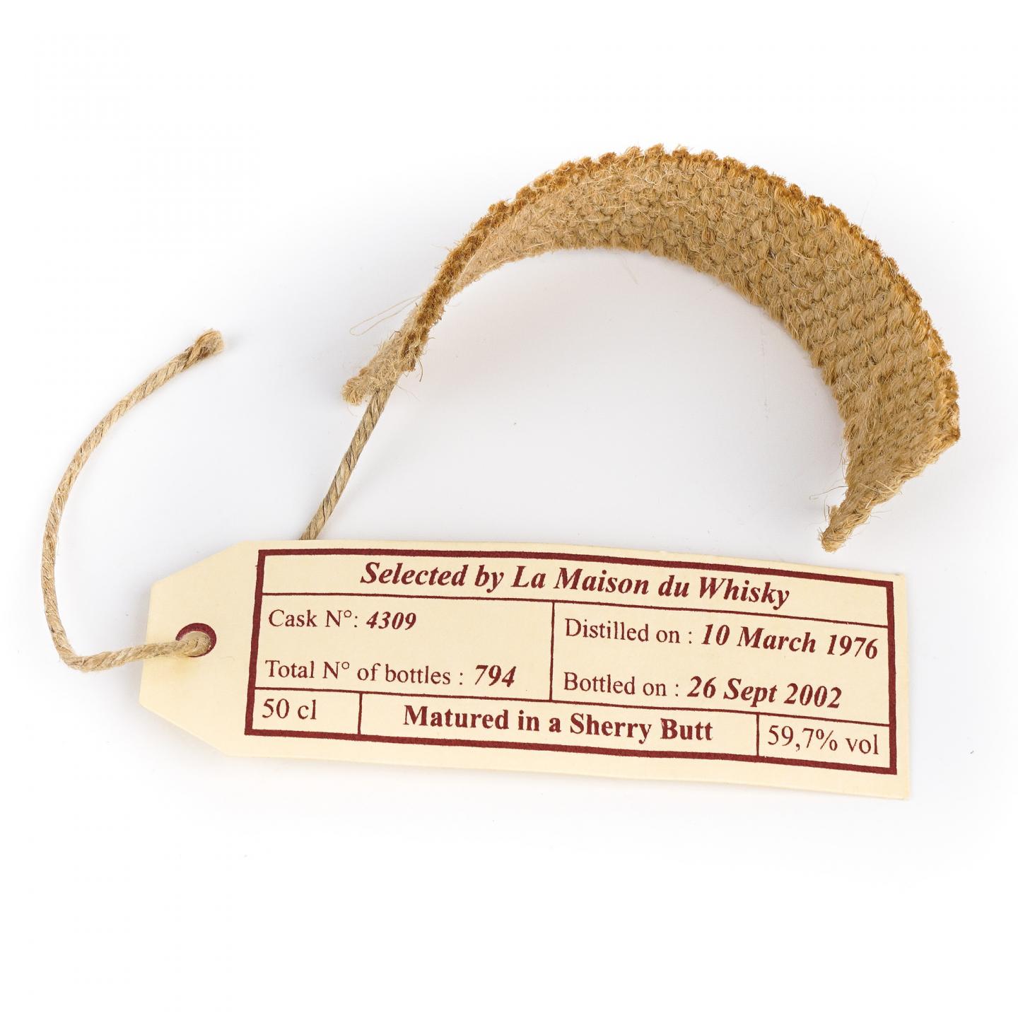 Glenlivet 格兰威特 26年 1976-2002 雪莉桶#4309 SV 500ml