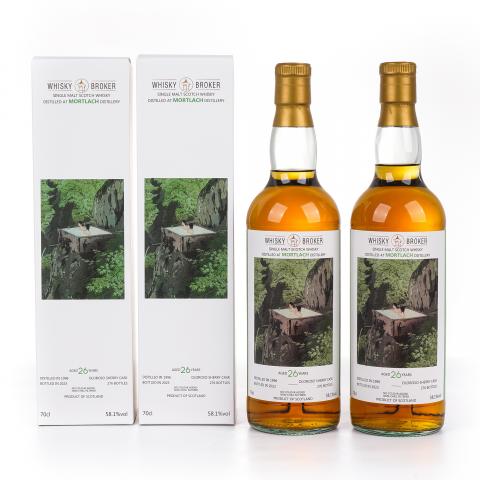 Mortlach 慕赫 26年 1996-2023 雪莉桶 WhB「笠松紫浪·露天风吕」2瓶组