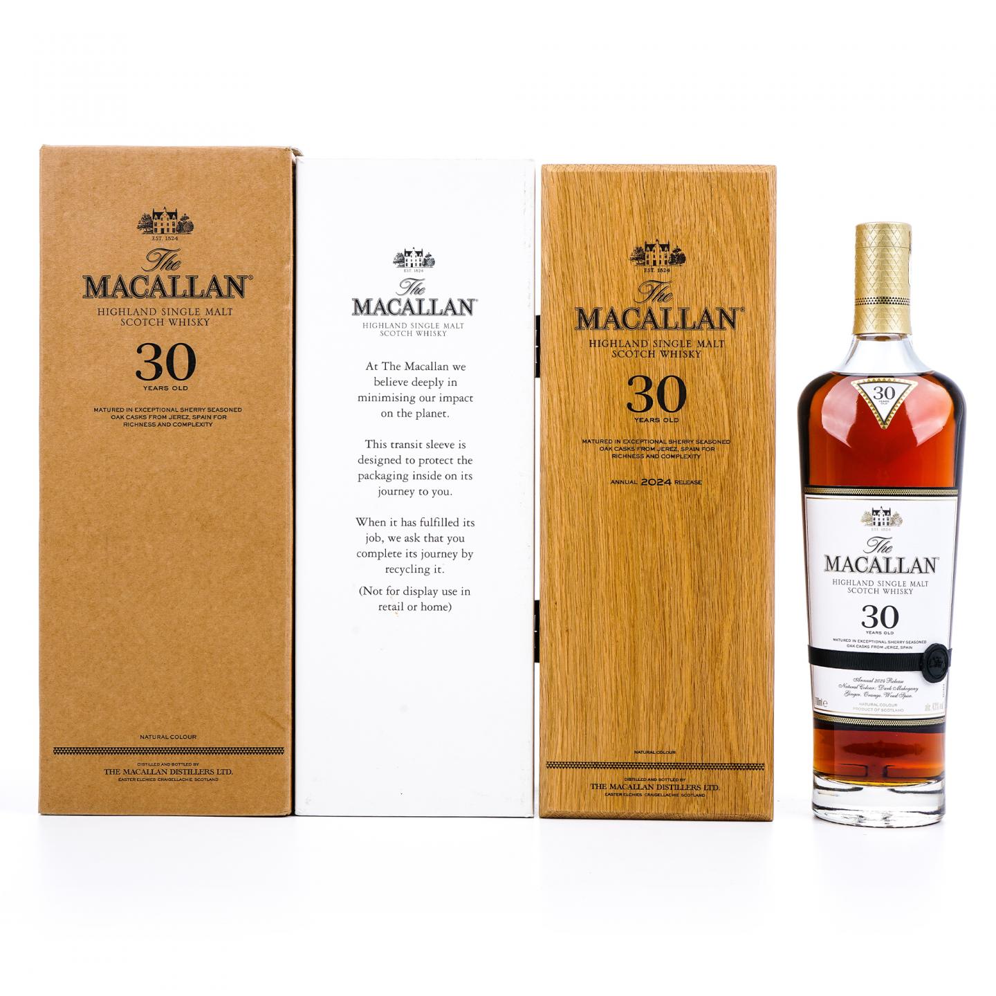 【附X光图】Macallan 麦卡伦 30年 2024 雪莉桶 黑腰带 木礼盒