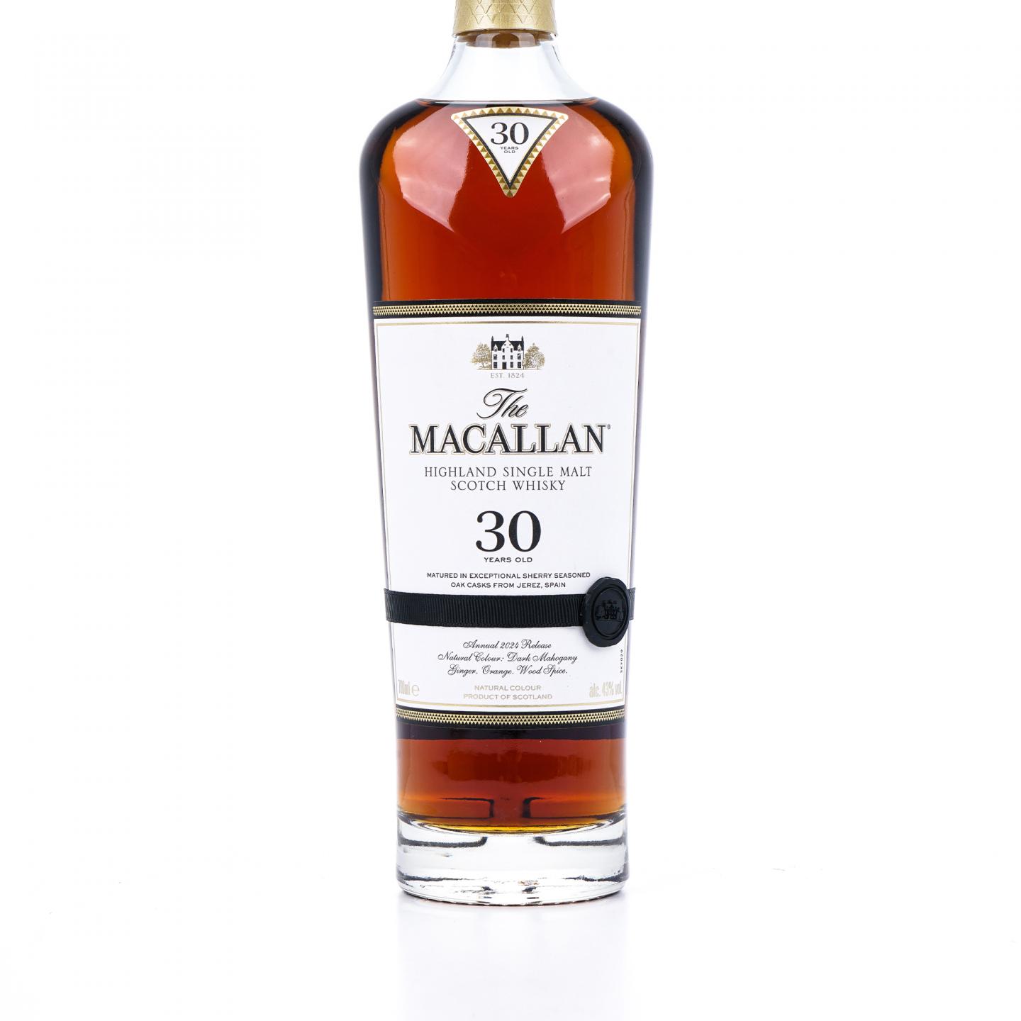 【附X光图】Macallan 麦卡伦 30年 2024 雪莉桶 黑腰带 木礼盒
