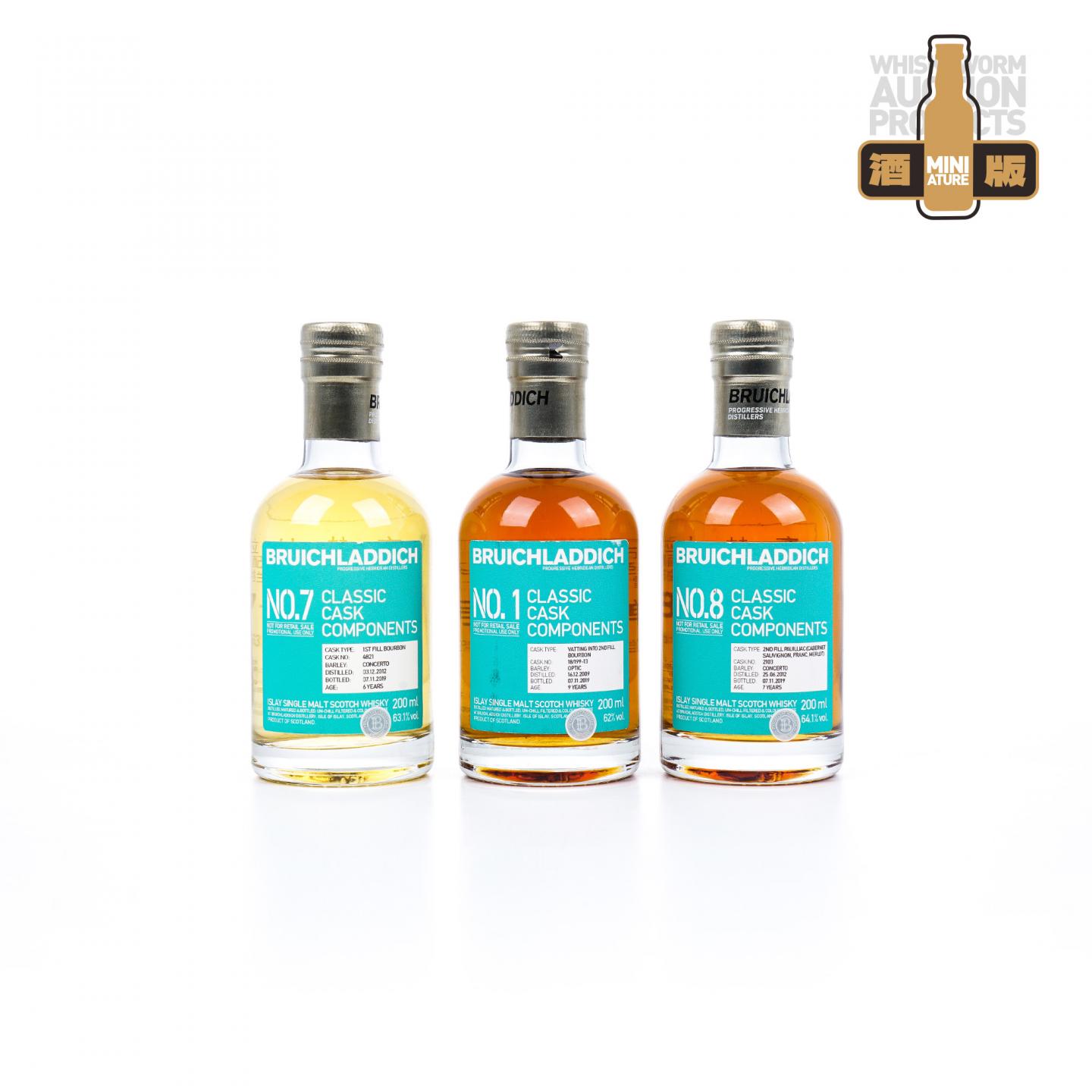 【中样】Bruichladdich 布赫拉迪 单桶1号/7号/8号 200ml*3