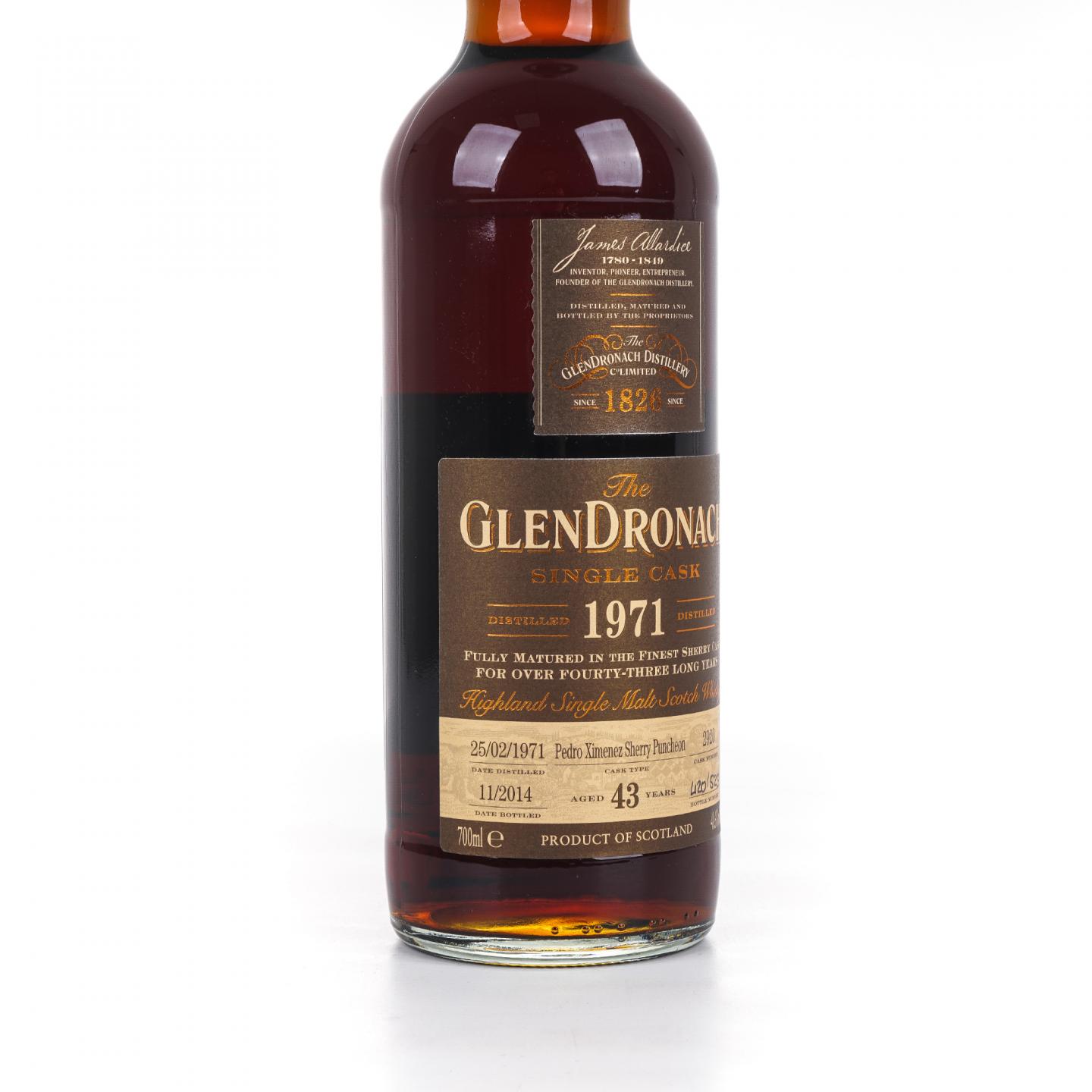 Glendronach 格兰多纳 43年 1971-2014 雪莉单桶#2920