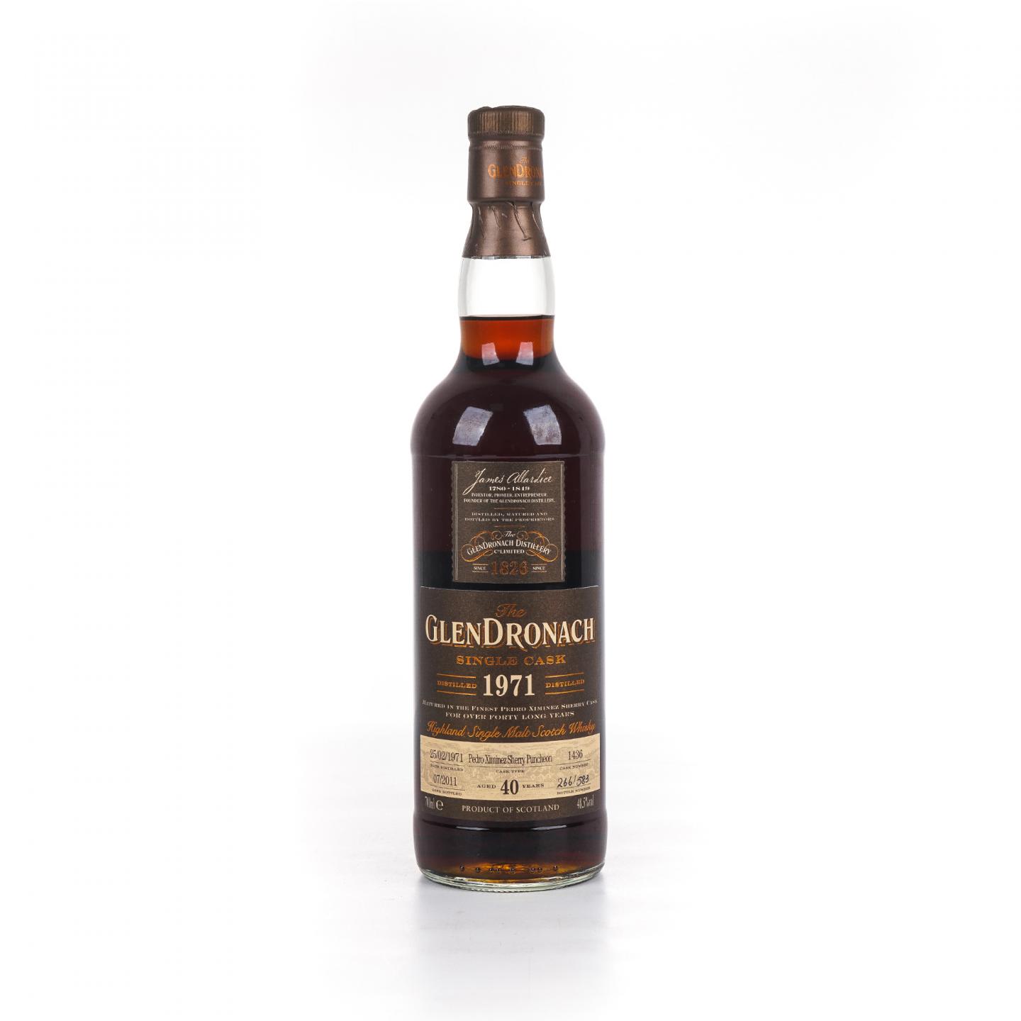 Glendronach 格兰多纳 40年 1971-2011 雪莉单桶#1436